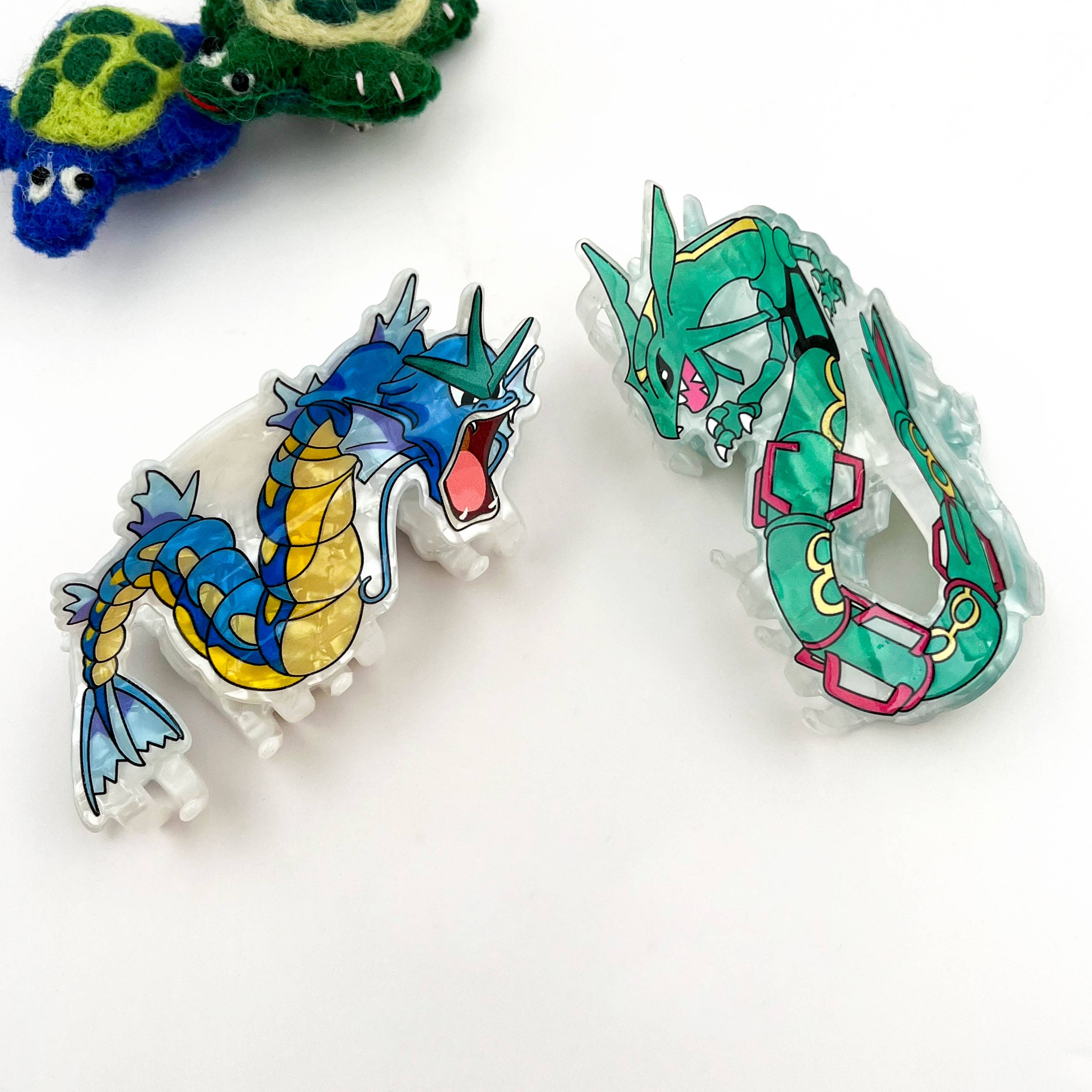 🤖 Mechanical Dragon Seahorse Acrylic Claw Clip – Futuristic: Blue