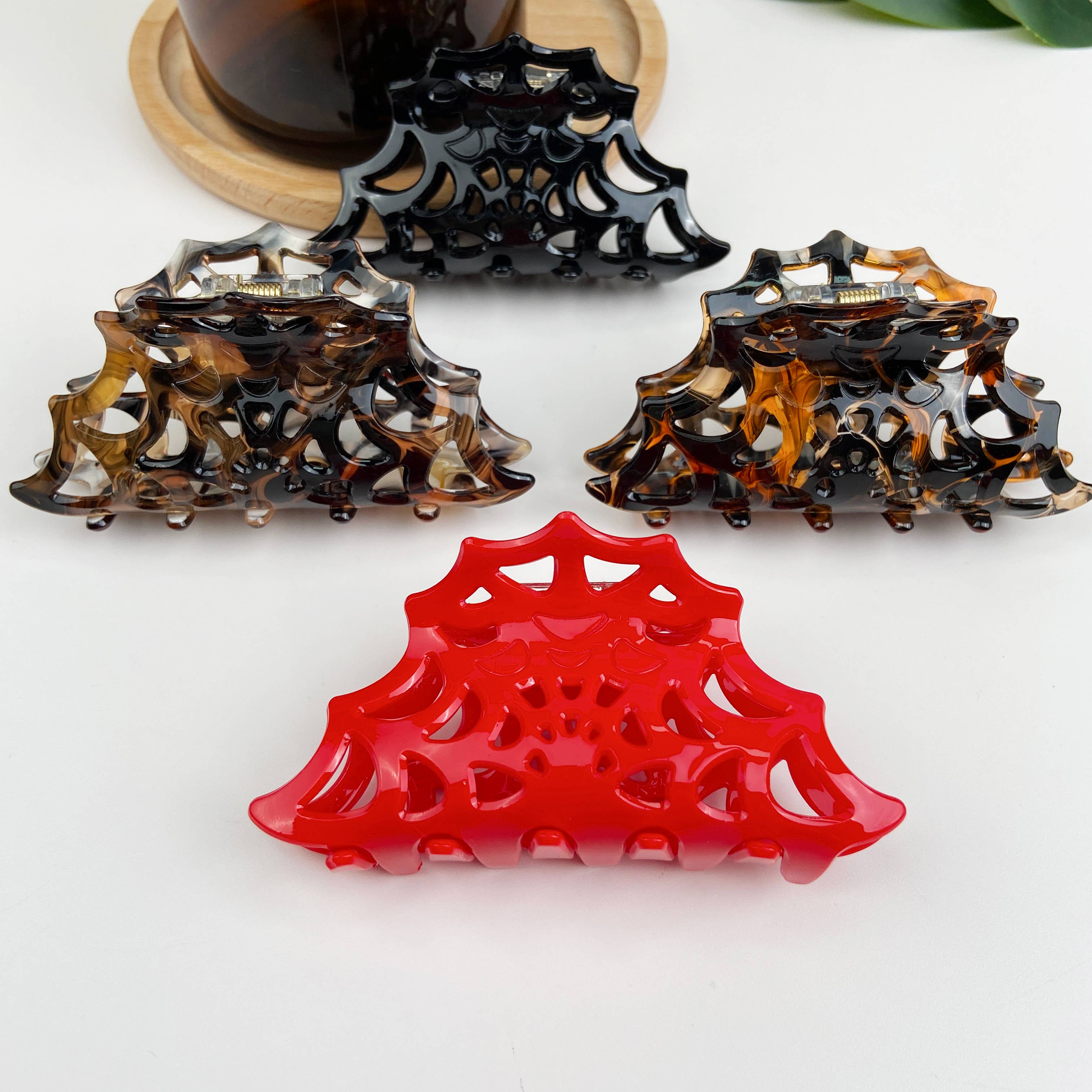 Red Spider Web Hair Clip