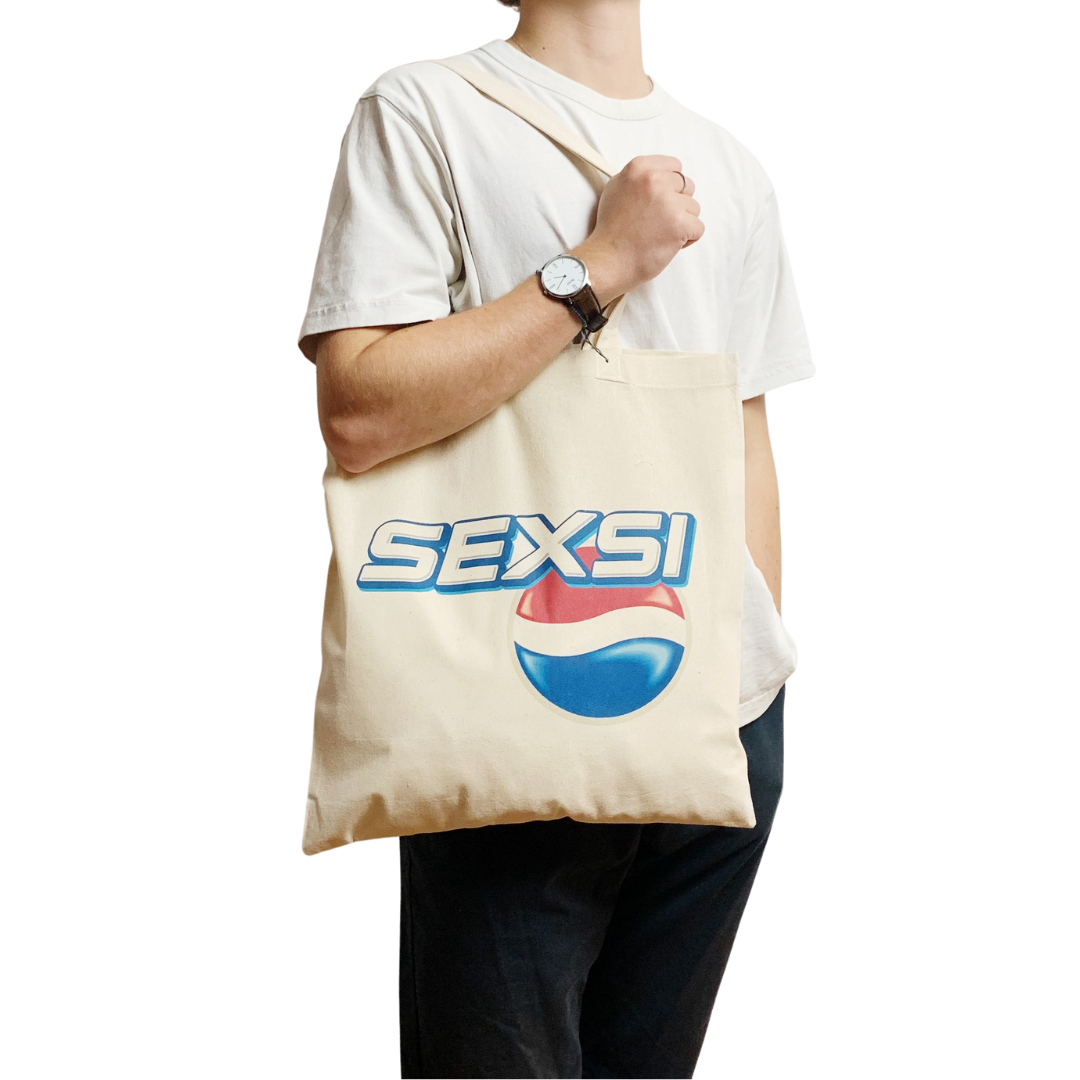 Pepsi Sexsi Funny Meme White Tote Bag Parody Logo Gift