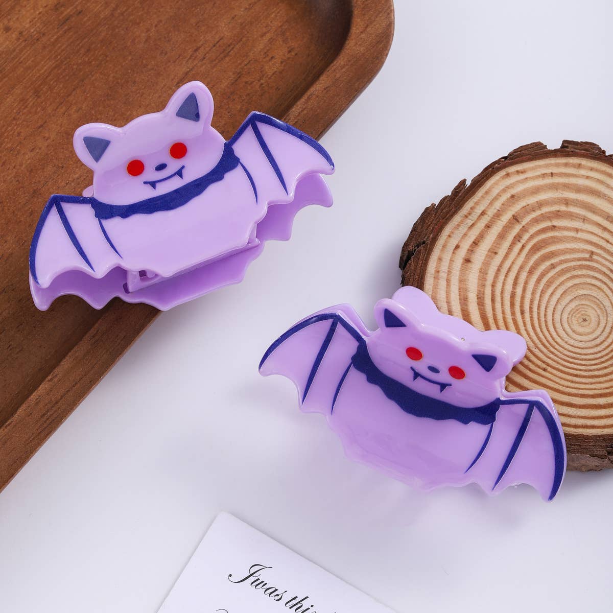 Cartoon Purple Bat Hair Claw Clip Halloween Accessory: Purple