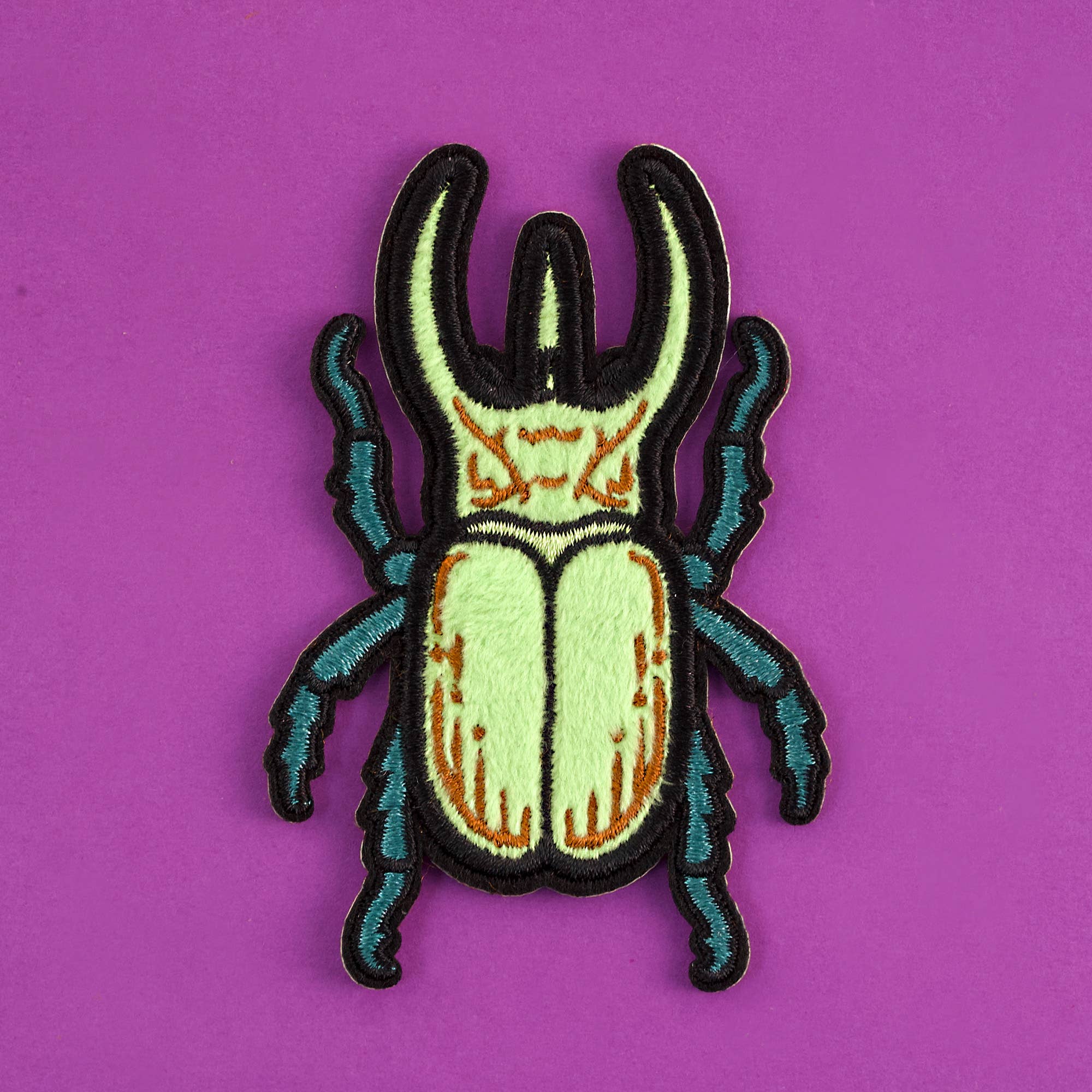 Beetle Fuzzy Plush Patch -Adhesive Backed for Sewing On
