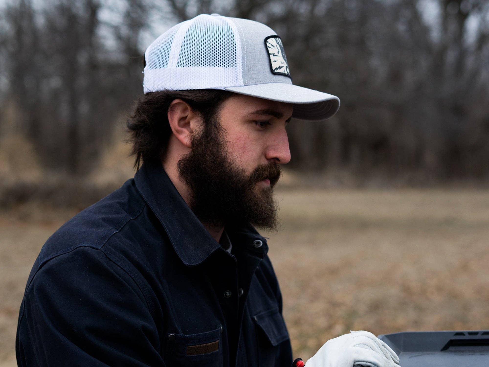 Black Cat Trucker Hat: Black