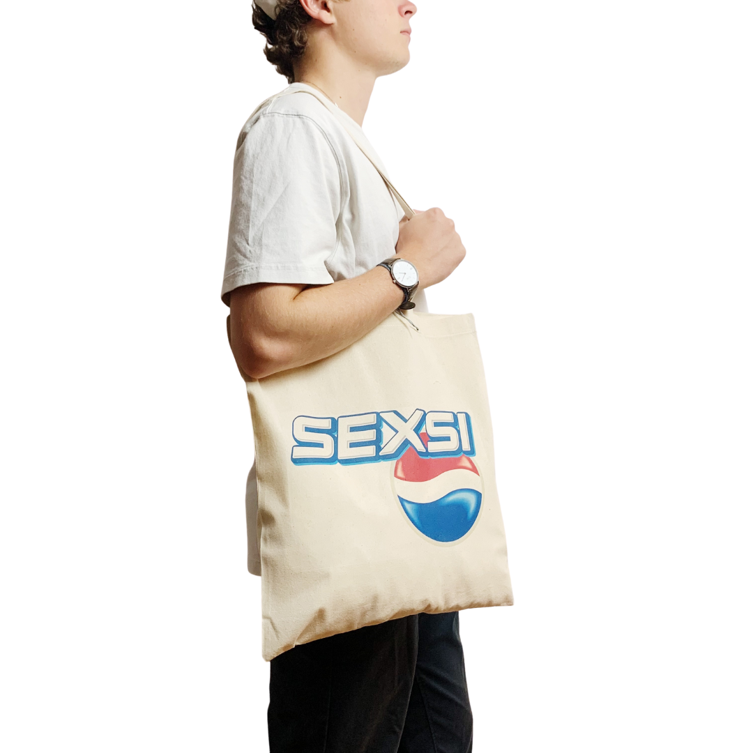 Pepsi Sexsi Funny Meme White Tote Bag Parody Logo Gift