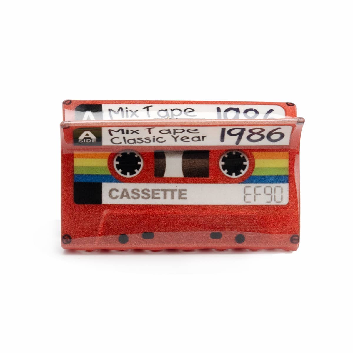 Mix Tape Classic Year 1986 Cassette Hair Claw Clip: Red