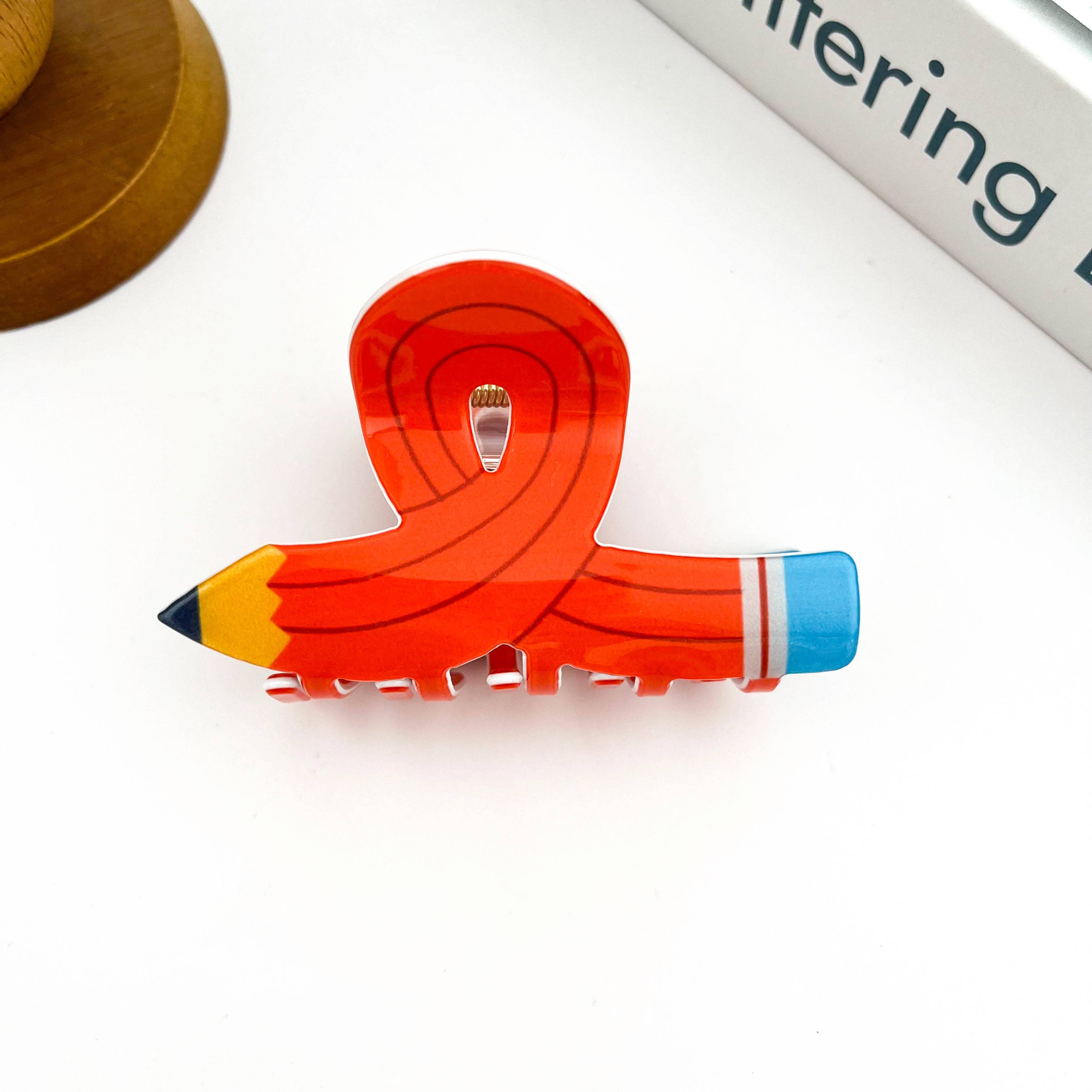 Pencil Claw Clip, Playful Stationery-Inspired Hair Clip: Black