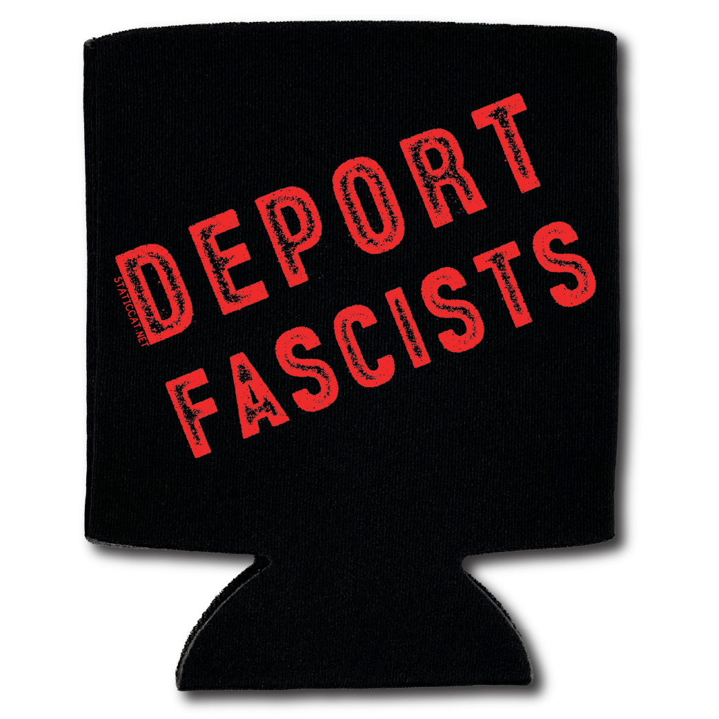 Deport Fascists Black Can Cooler