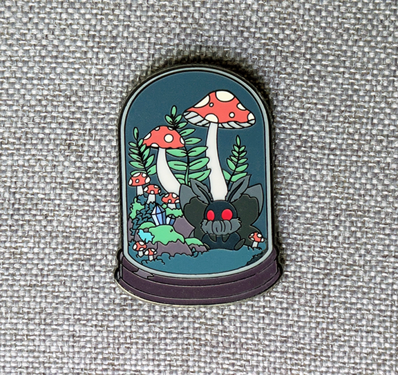 Mothman Terrarium Enamel Pin - 1.5"