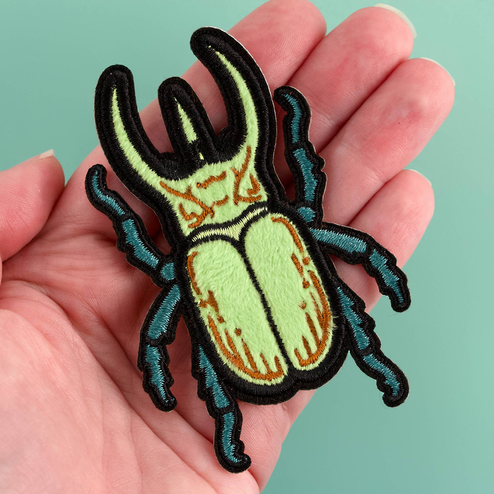 Beetle Fuzzy Plush Patch -Adhesive Backed for Sewing On