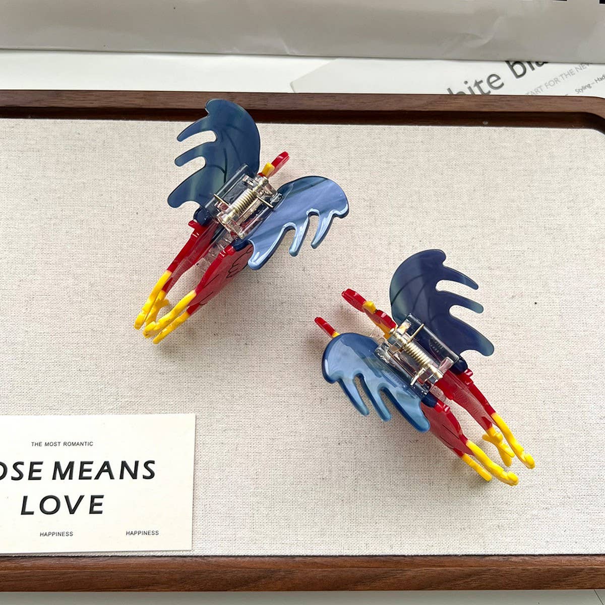 Rooster Acetate Shark Hair Claw Clip for Women