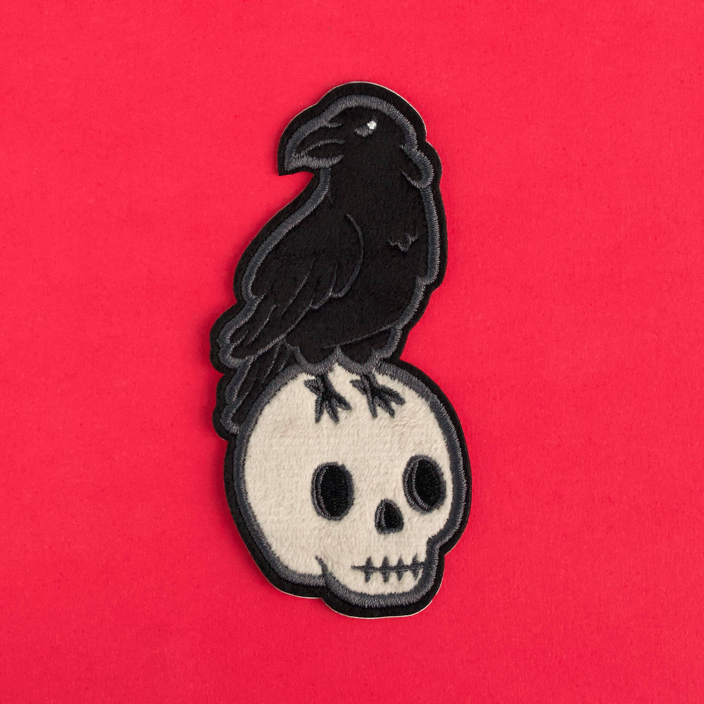 The Raven Fuzzy Plush Patch - Adhesive Backed for Sewing On