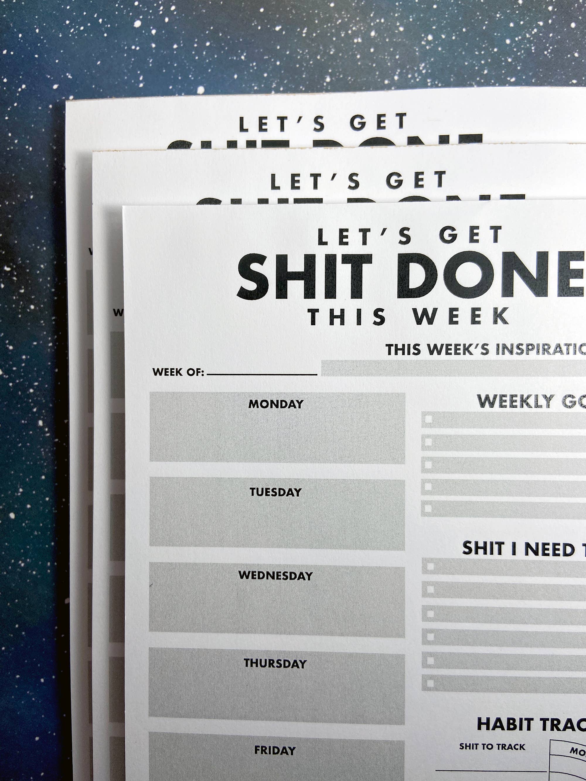 Let's Get Shit Done Weekly Planner