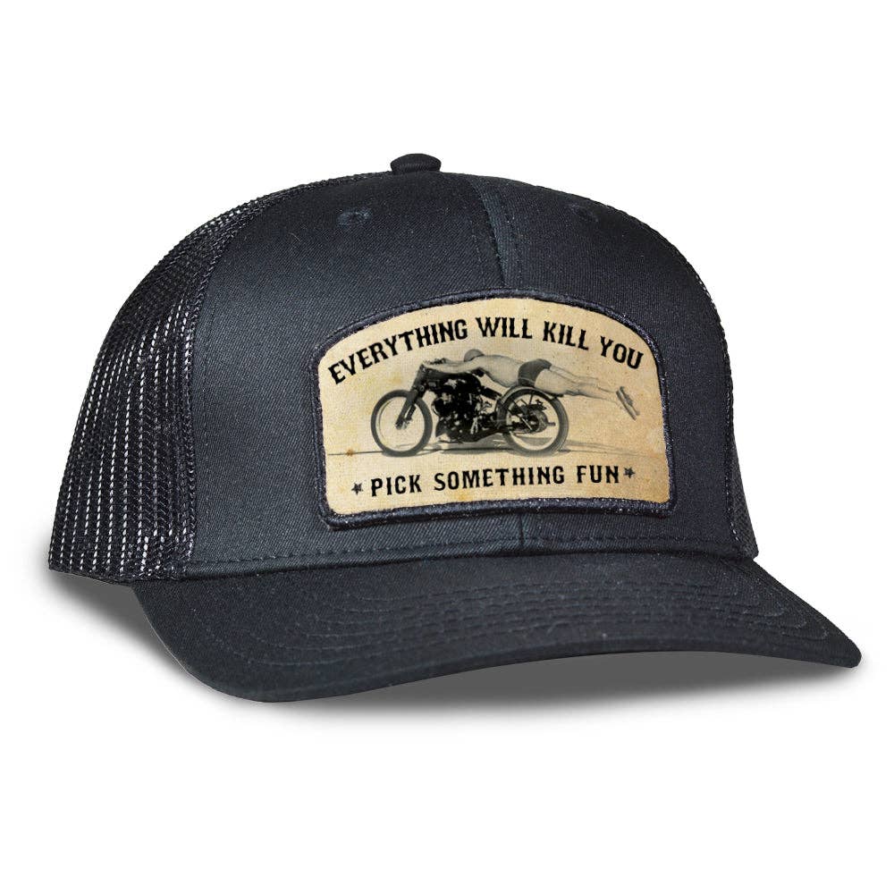 Flying Motorcycle -  Archie Trucker Hat: Gray