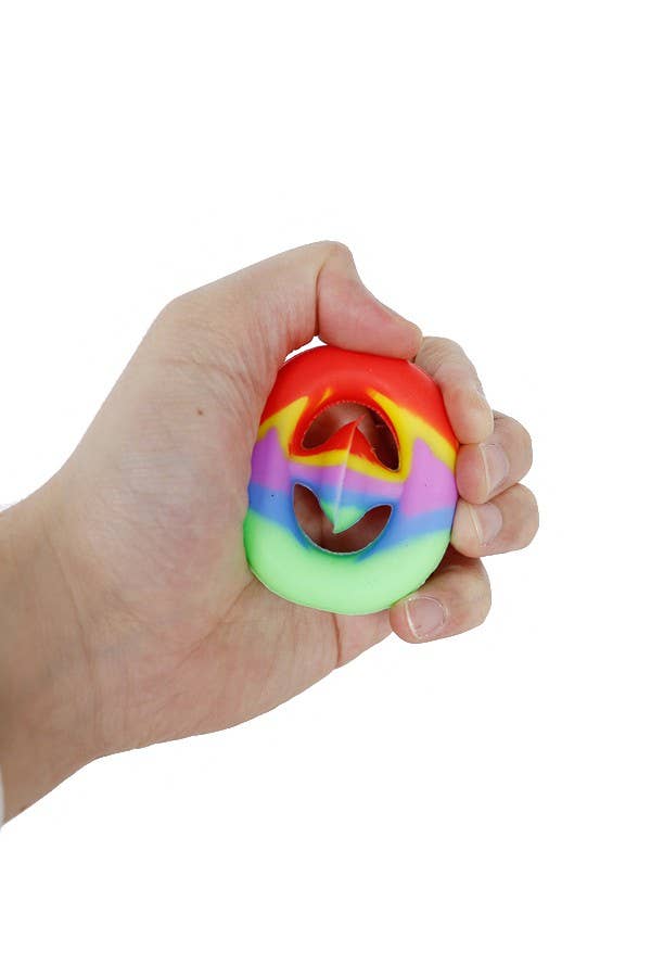 Snap Pop Squeeze Suction Cup Rainbow Dye Silicone Toy