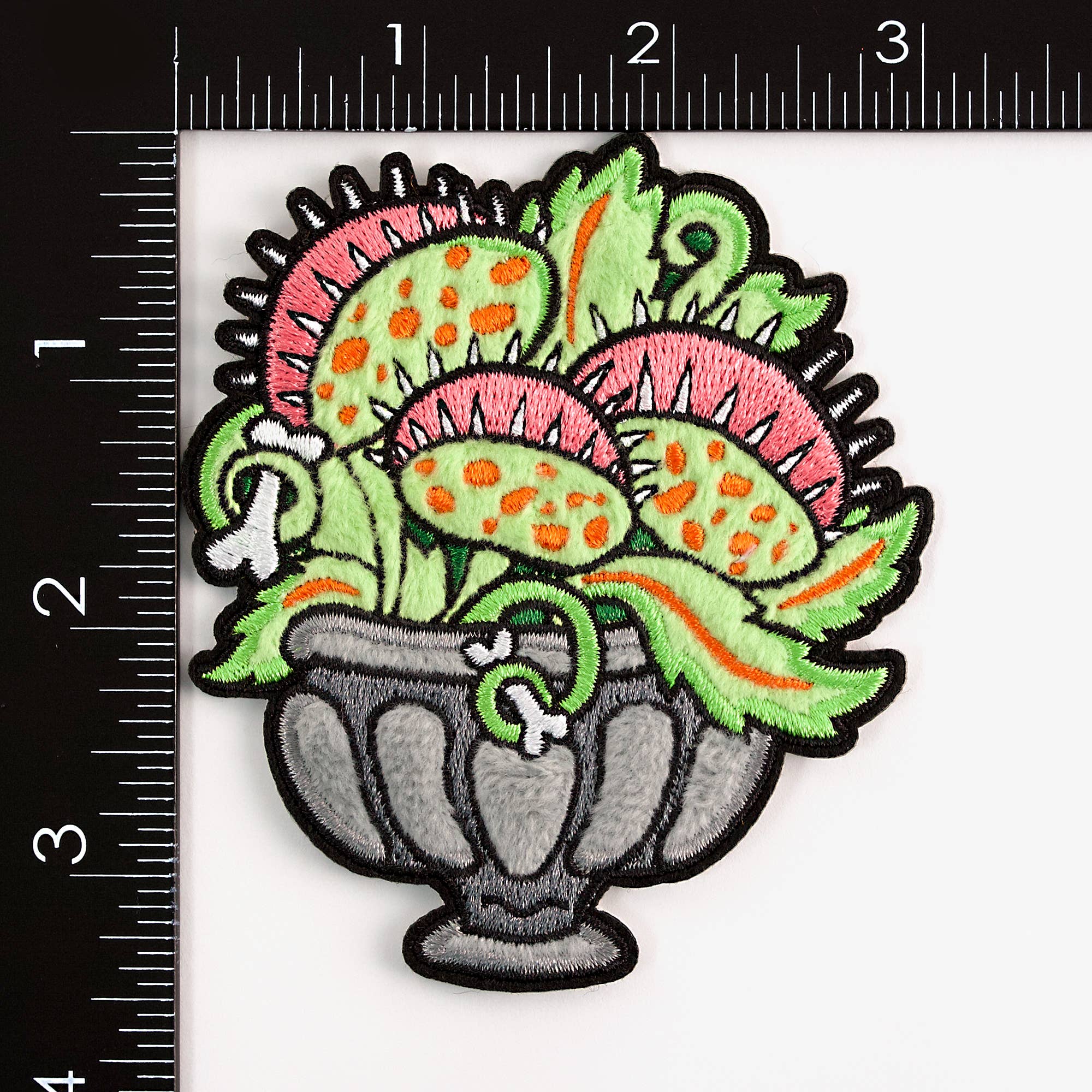 Venus Fly Trap Fuzzy Plush Patch - Adhesive Backed for Sewing On