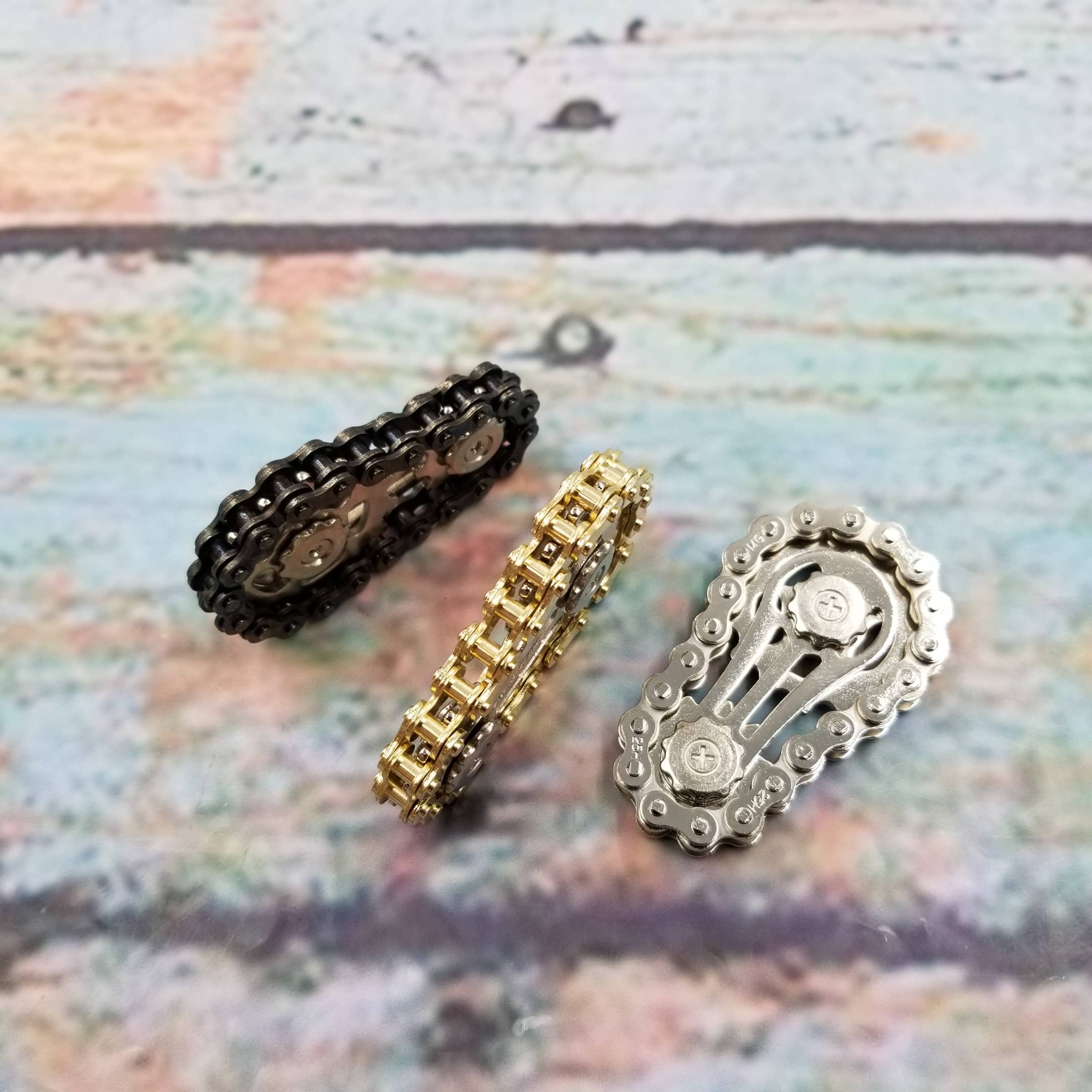 Metal Bicycle Chain Decompression Toy Fidget Toy: Black