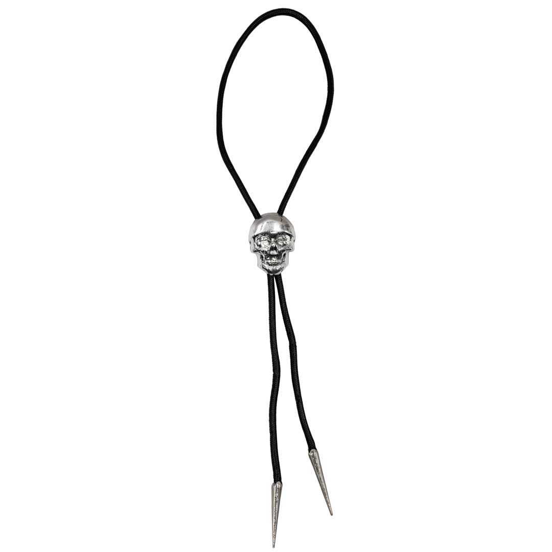 Skull Chrome Bolo Western Tie