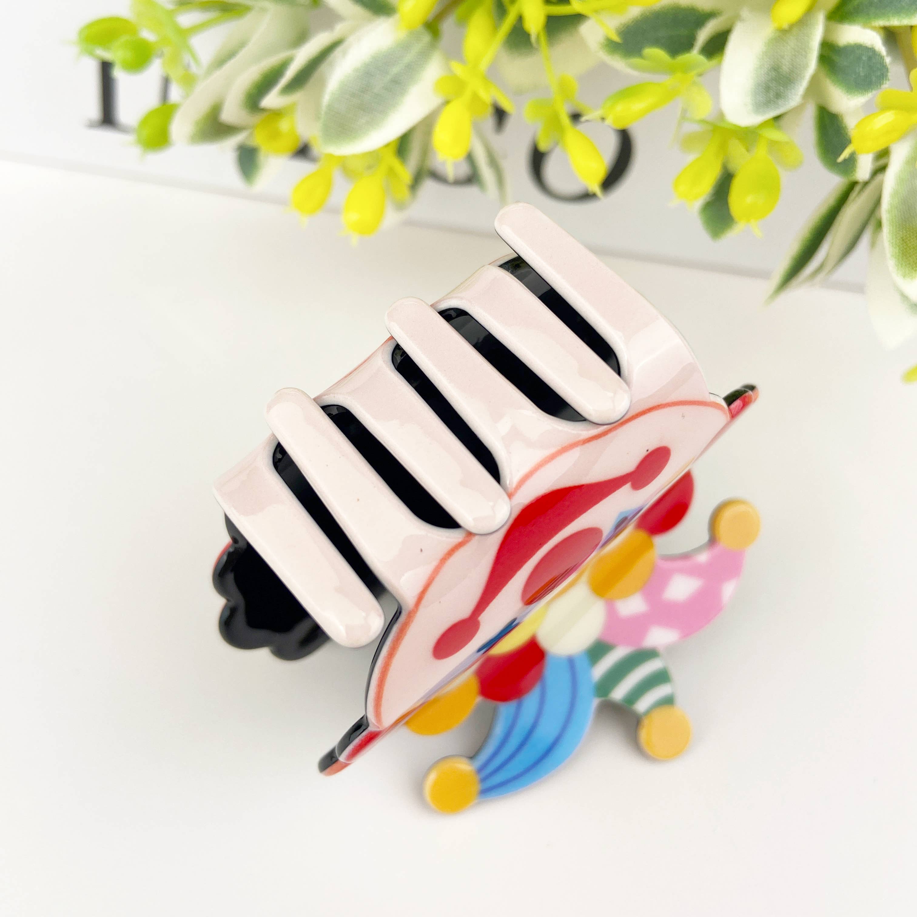 Colorful Cute clown hair claw clip: Colorful