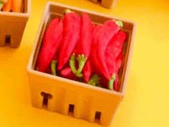 Farm Basket Clicker 3D Printed Fidget: Blue Chile Peppers Keychain