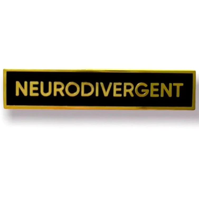 Neurodivergent Identity Enamel Pin - Gold and Black
