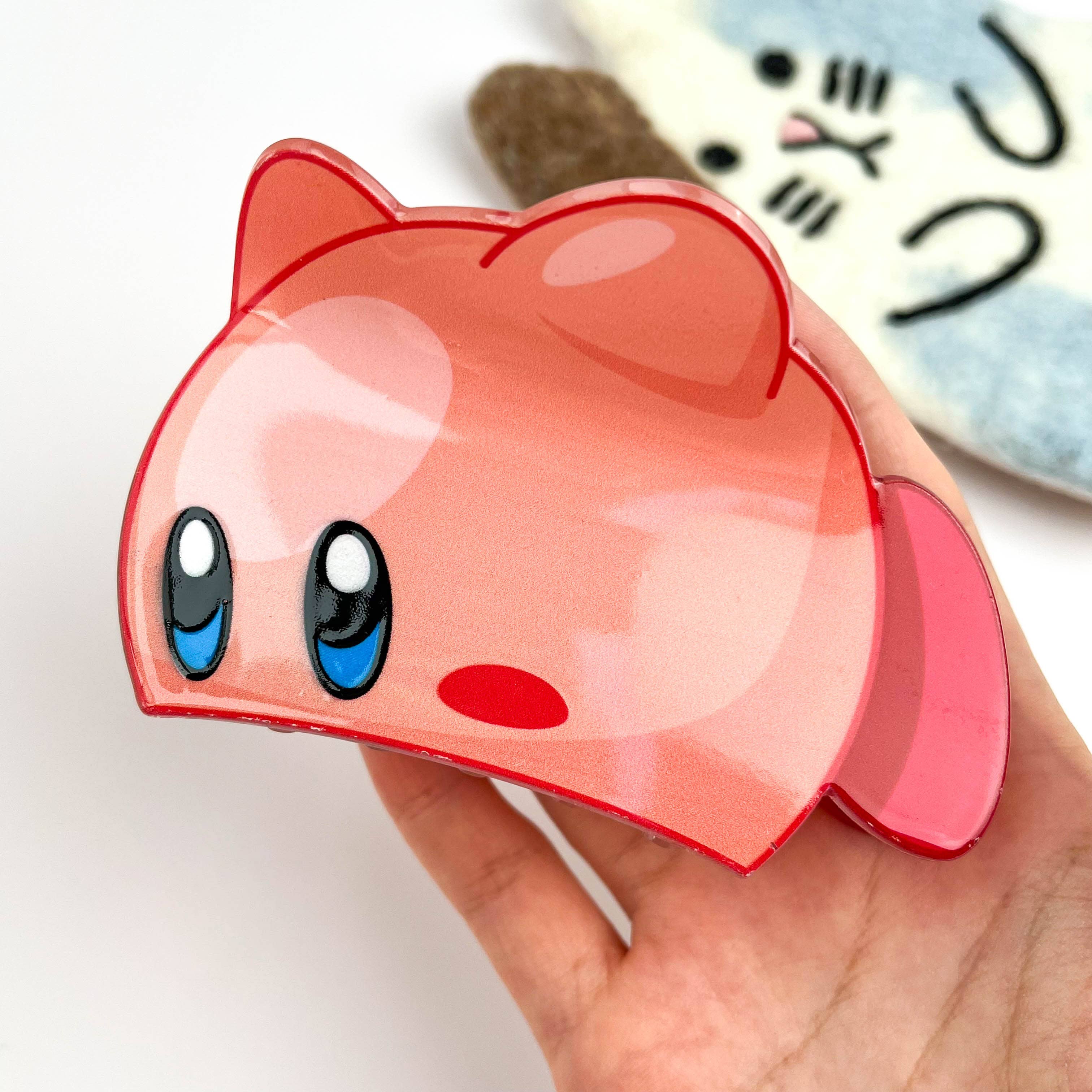 Cute Cartoon Monster Cat Acetate Hair Claw Clip: Pink