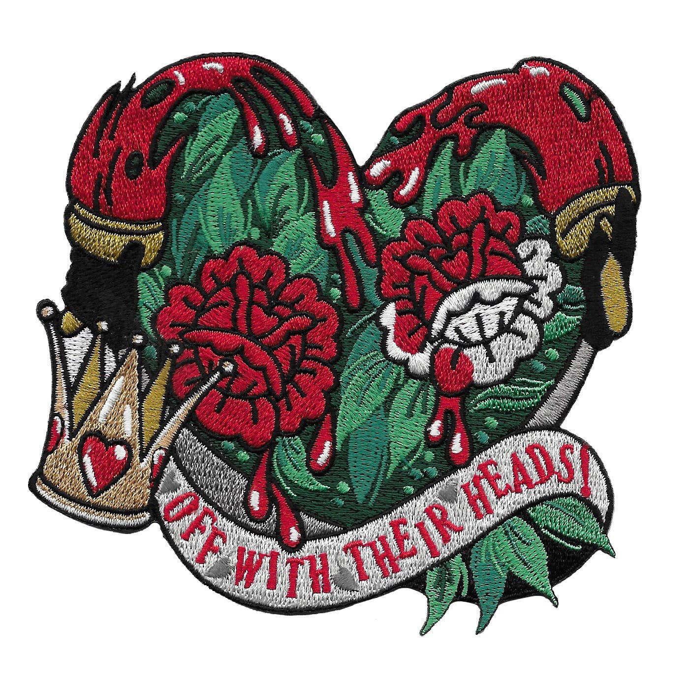 Queen of Hearts Off With Their Heads Roses Iron On Patch By La Barbuda