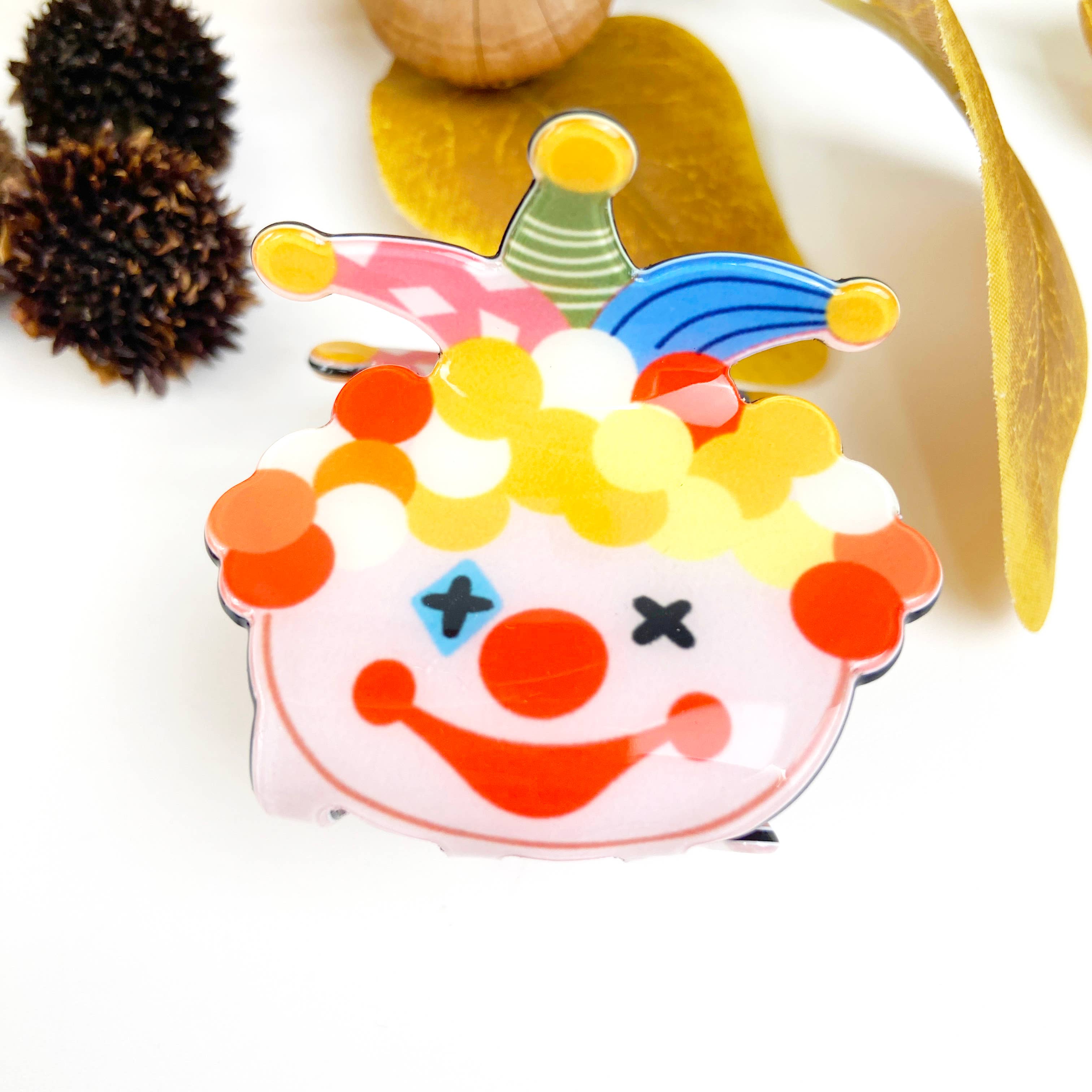 Cute cartoon clown hair claw clip