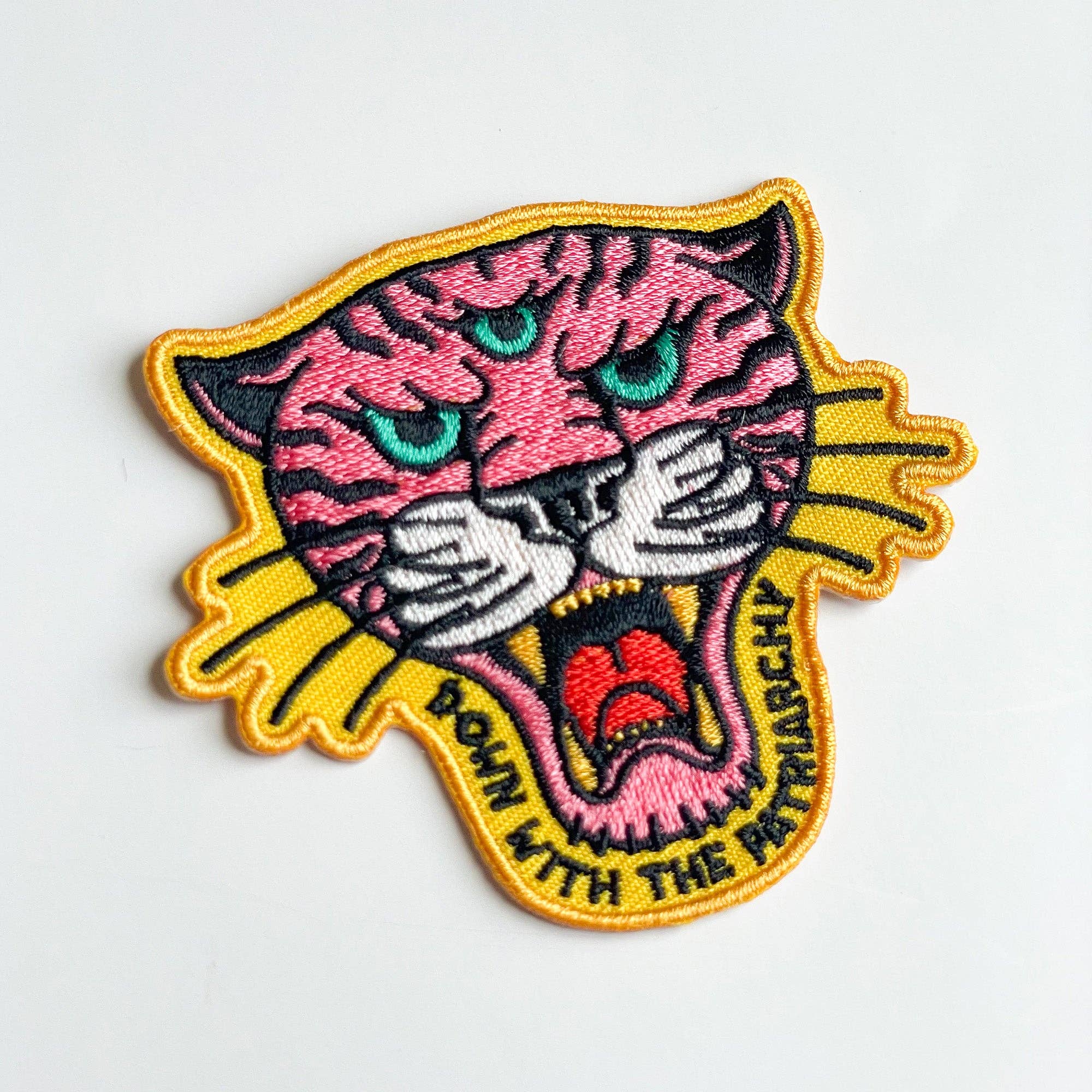 Down With The Patriarchy Tiger Feminist Patch