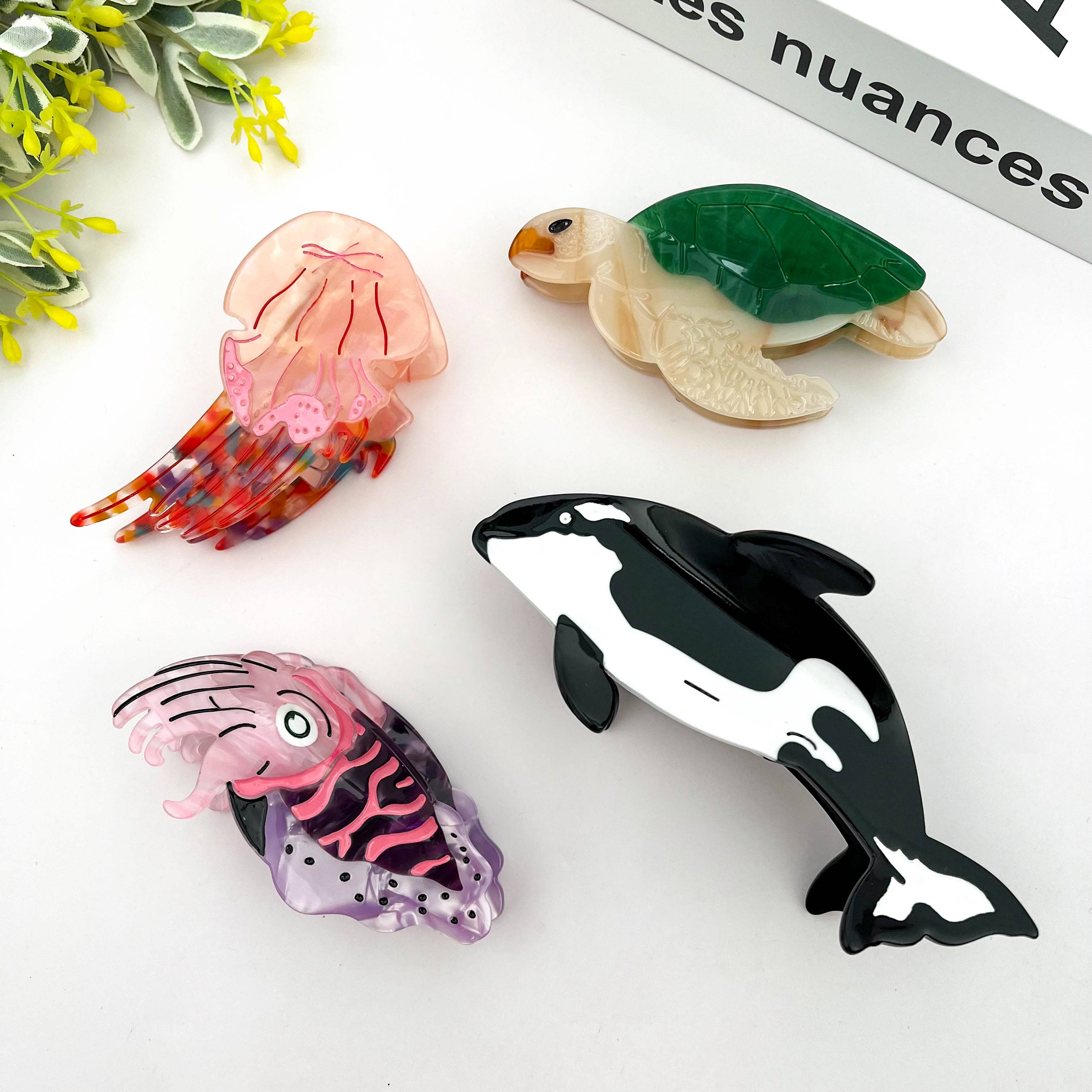 Marine Animal Hair Clip, Jellyfish Squid Claw Clip: Orca