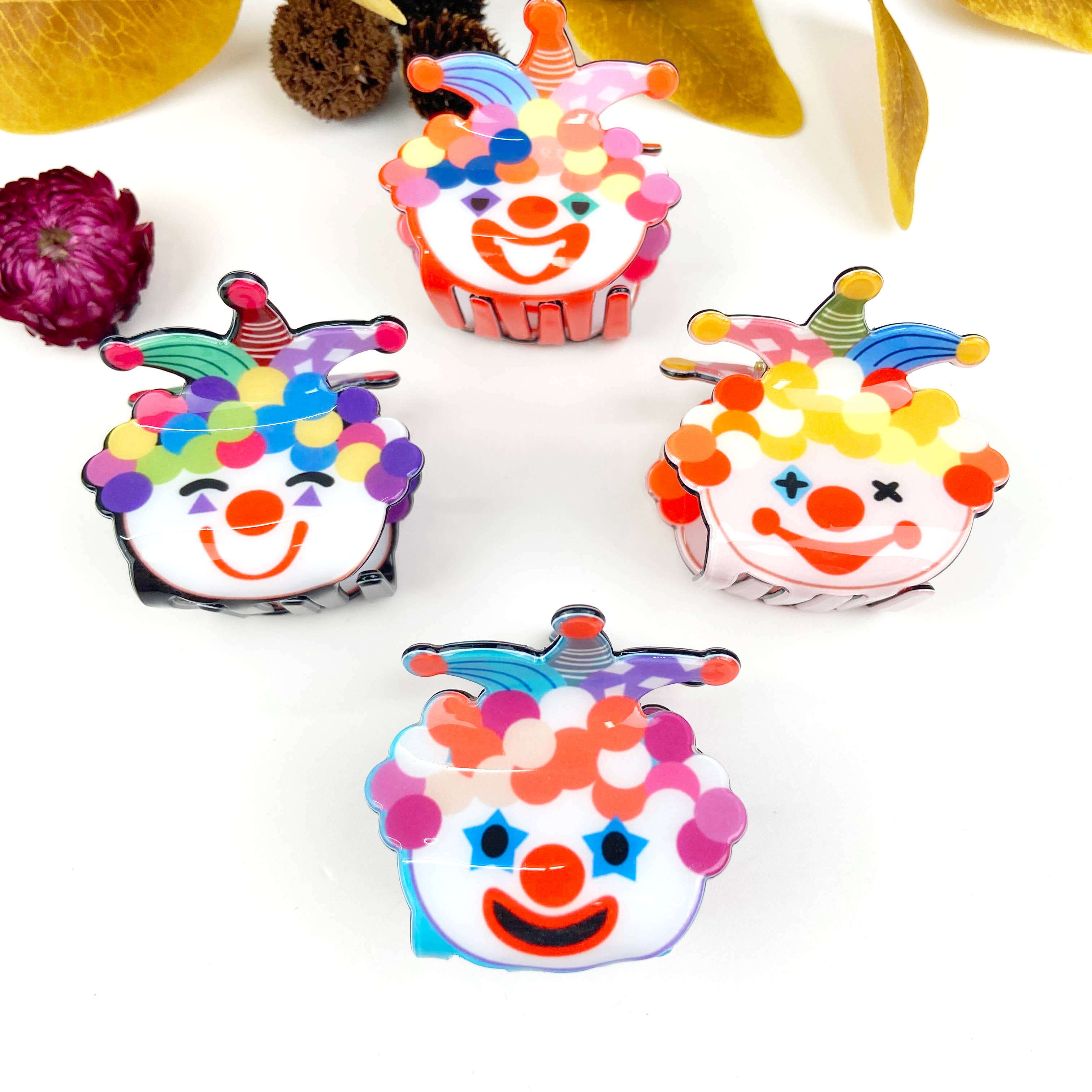 Cute cartoon clown hair claw clip