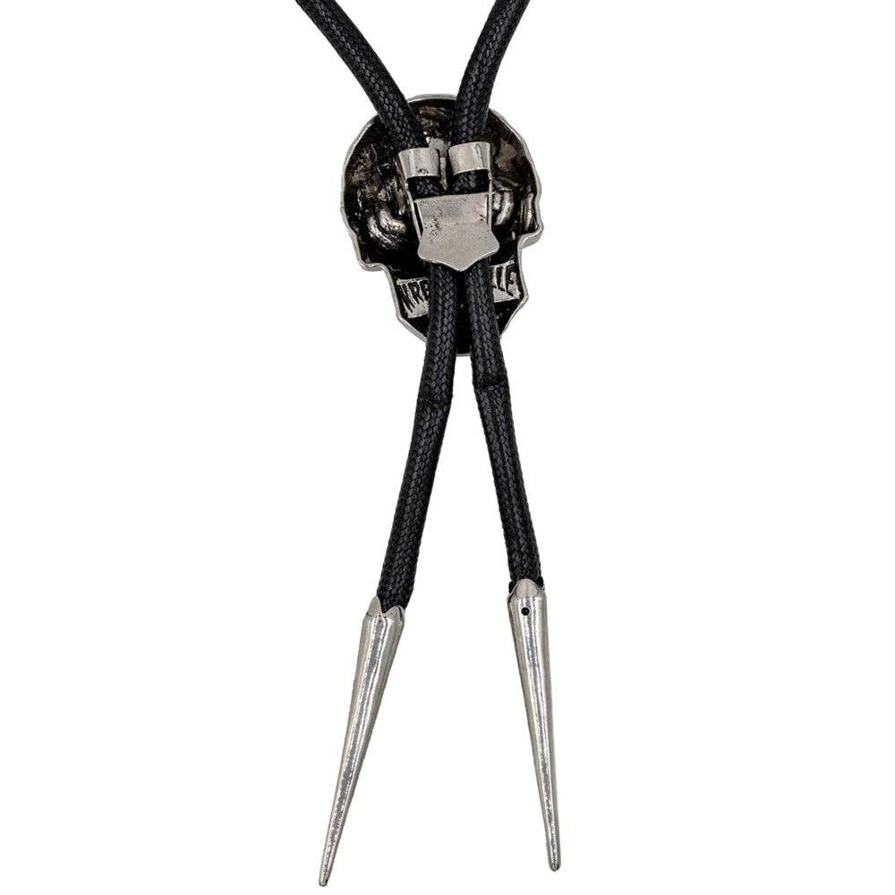 Skull Chrome Bolo Western Tie