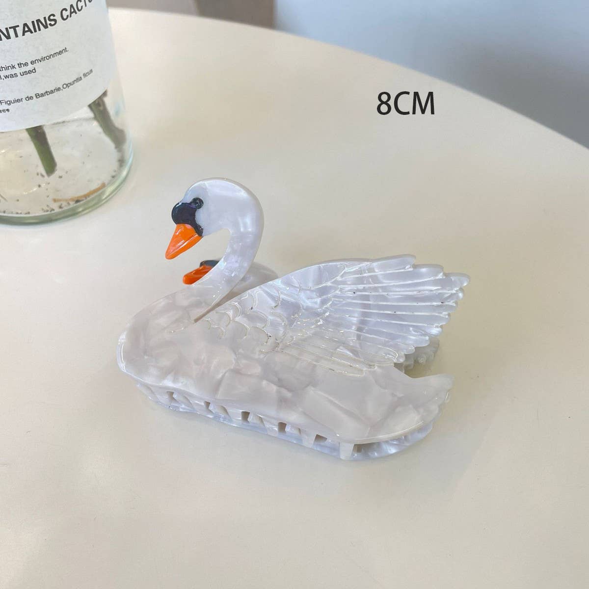 FASHIONABLE WHITE SWAN ACETIC ACID HAIR CLIP