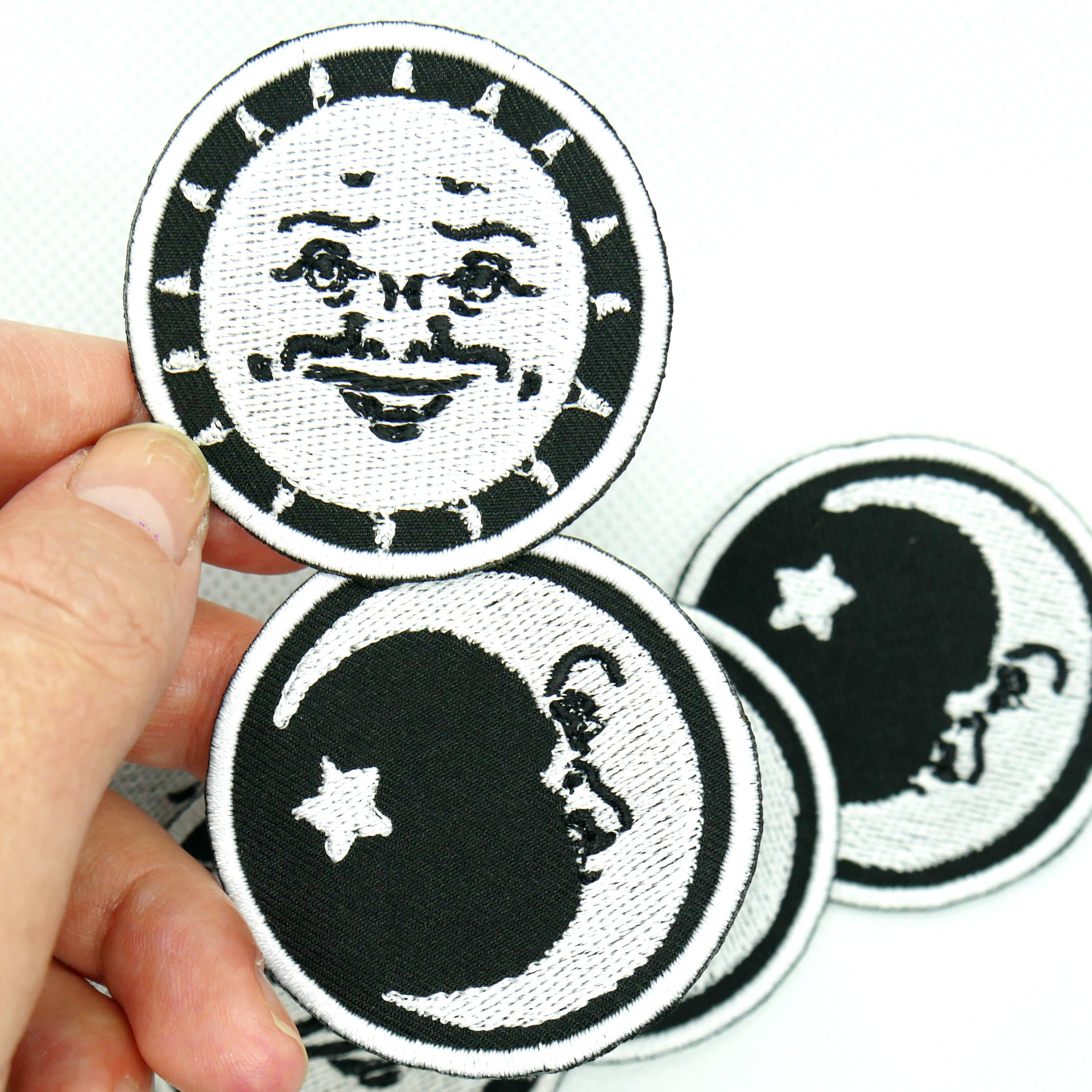 Ouija Sun and Moon Iron On Patch - Set of 2