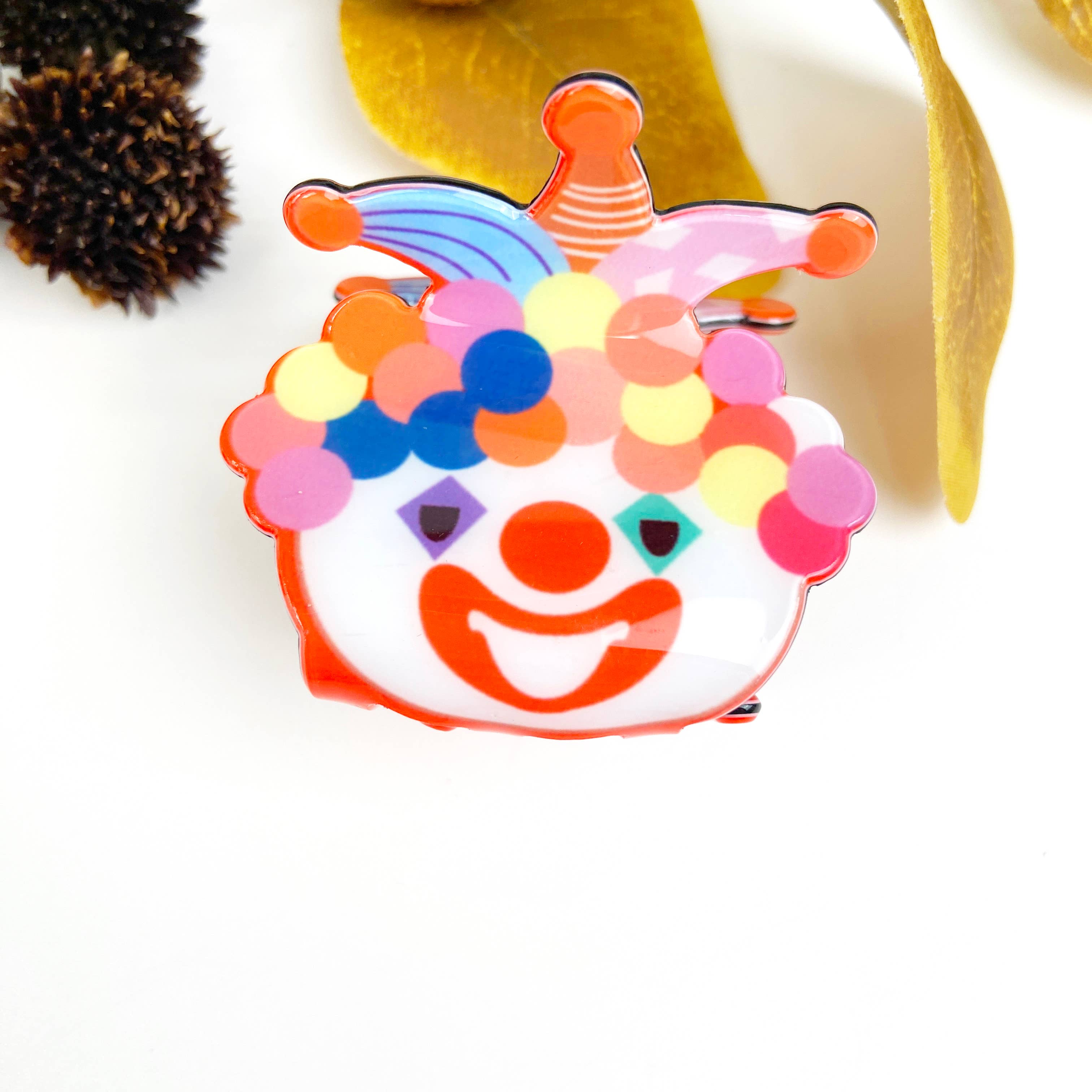 Cute cartoon clown hair claw clip