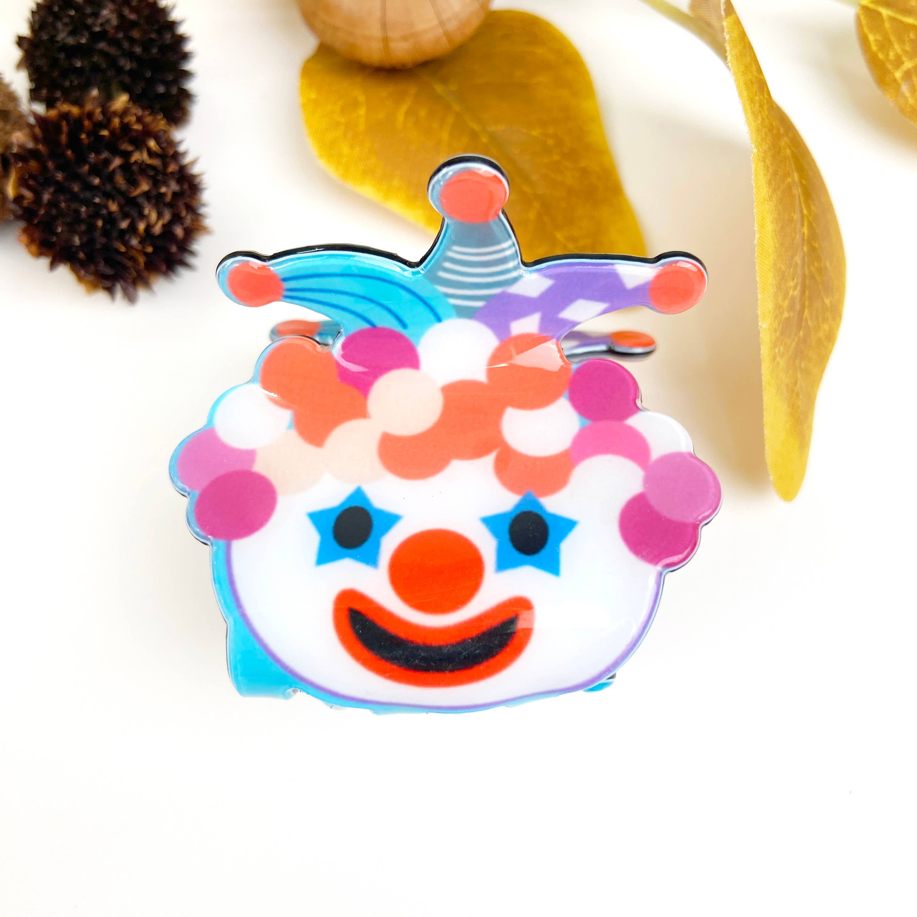 Cute cartoon clown hair claw clip