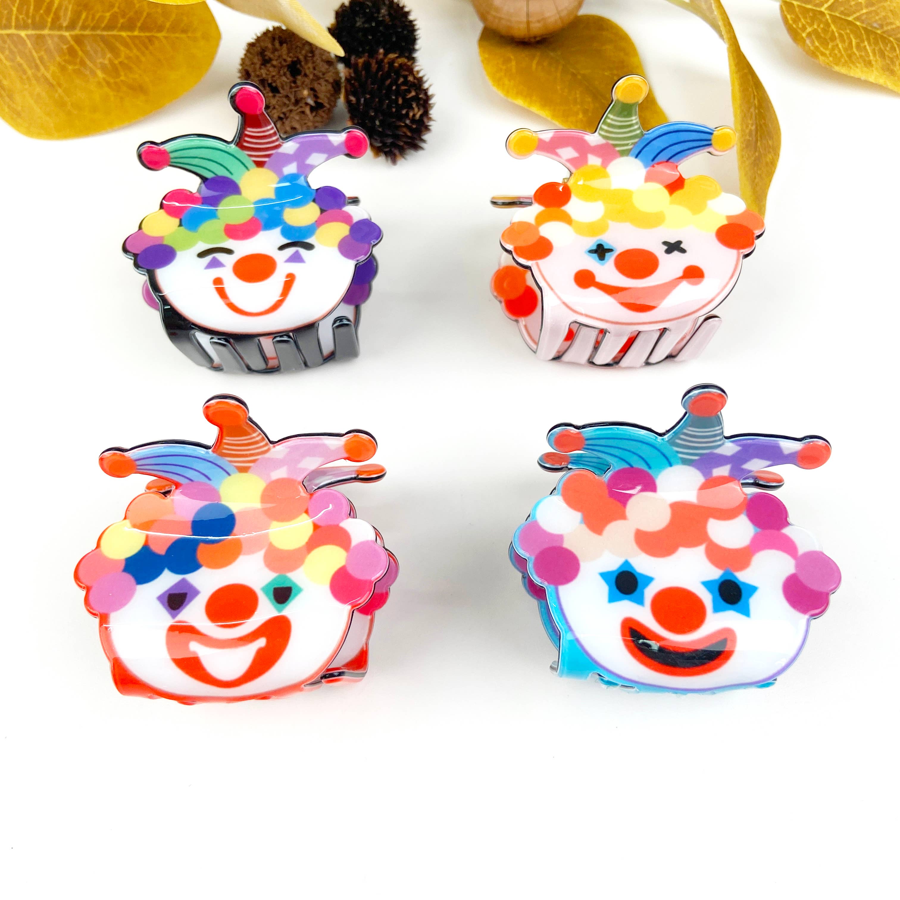 Cute cartoon clown hair claw clip