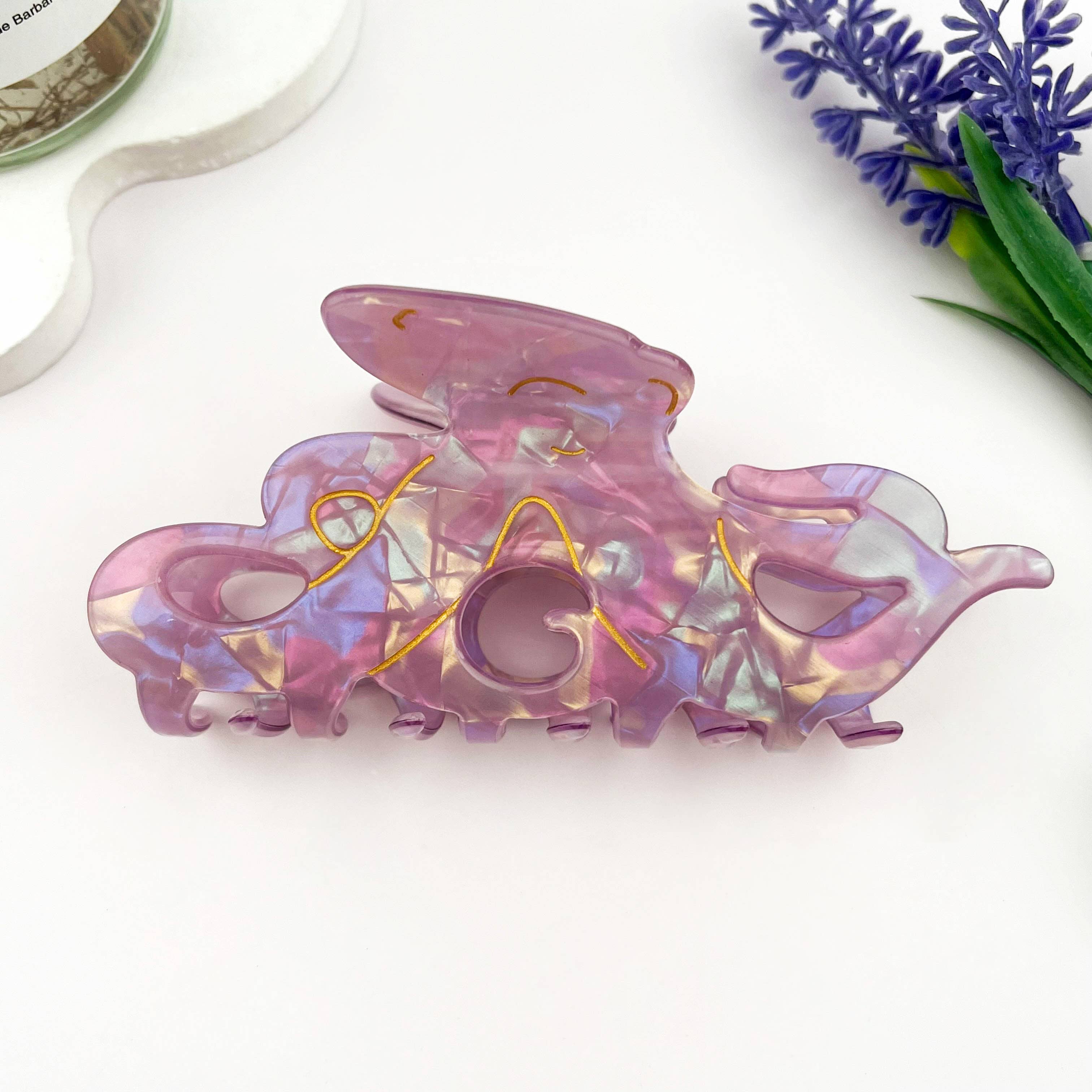 Iridescent Octopus Hair Claw, Ocean Animal Hair Clip: Purple