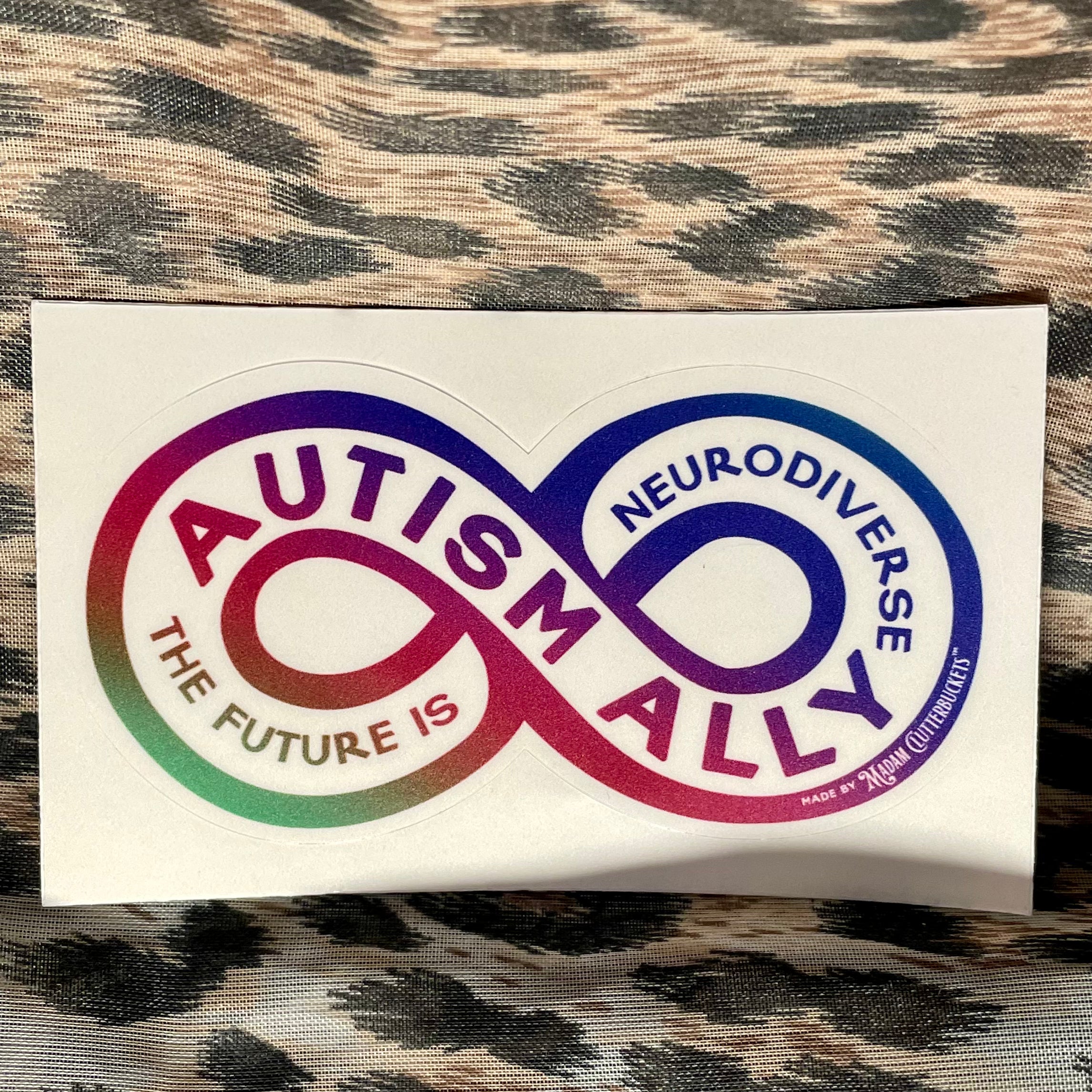 White Autism Ally, The Future is Neurodiverse Sticker