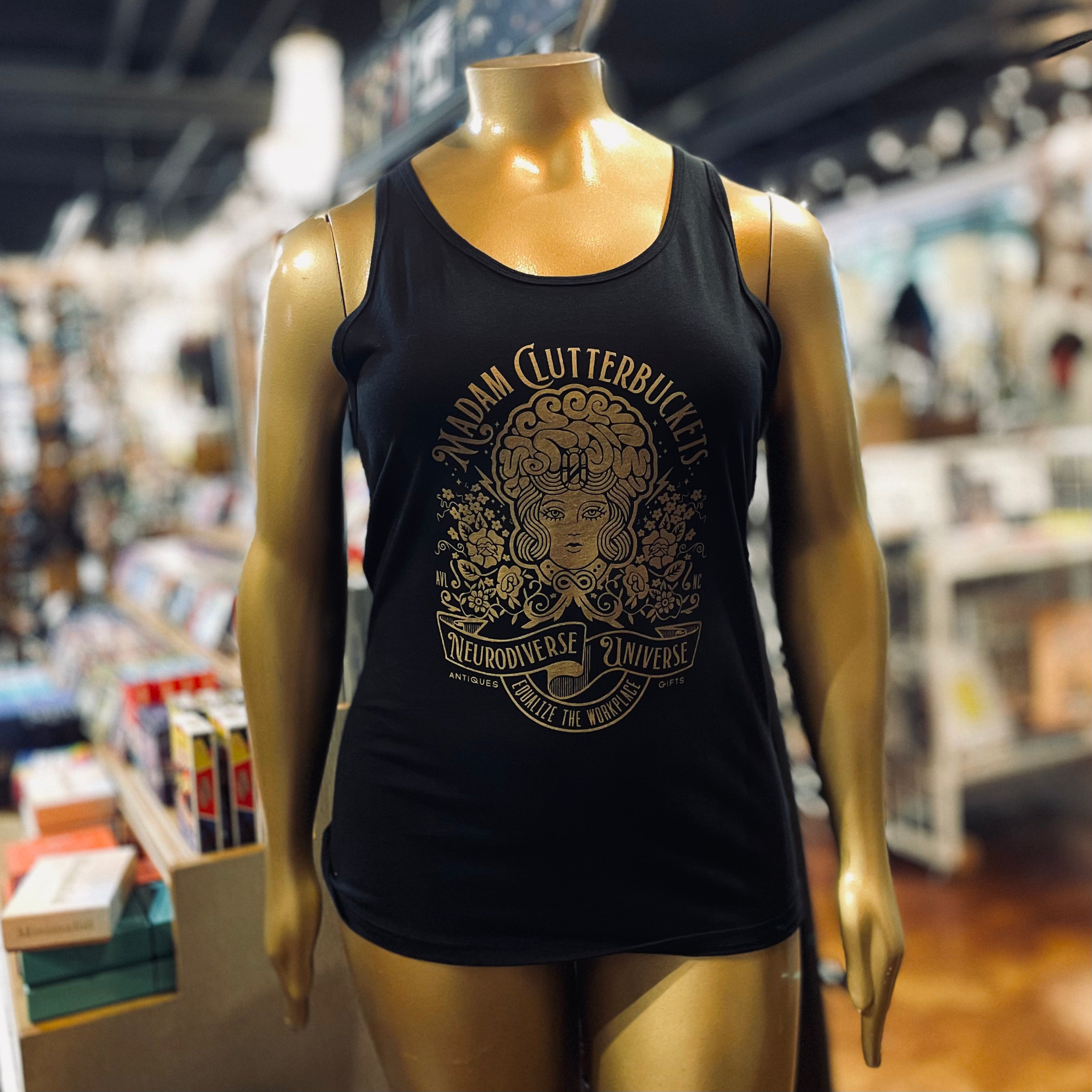 Gold Logo Black Unisex Tank Top