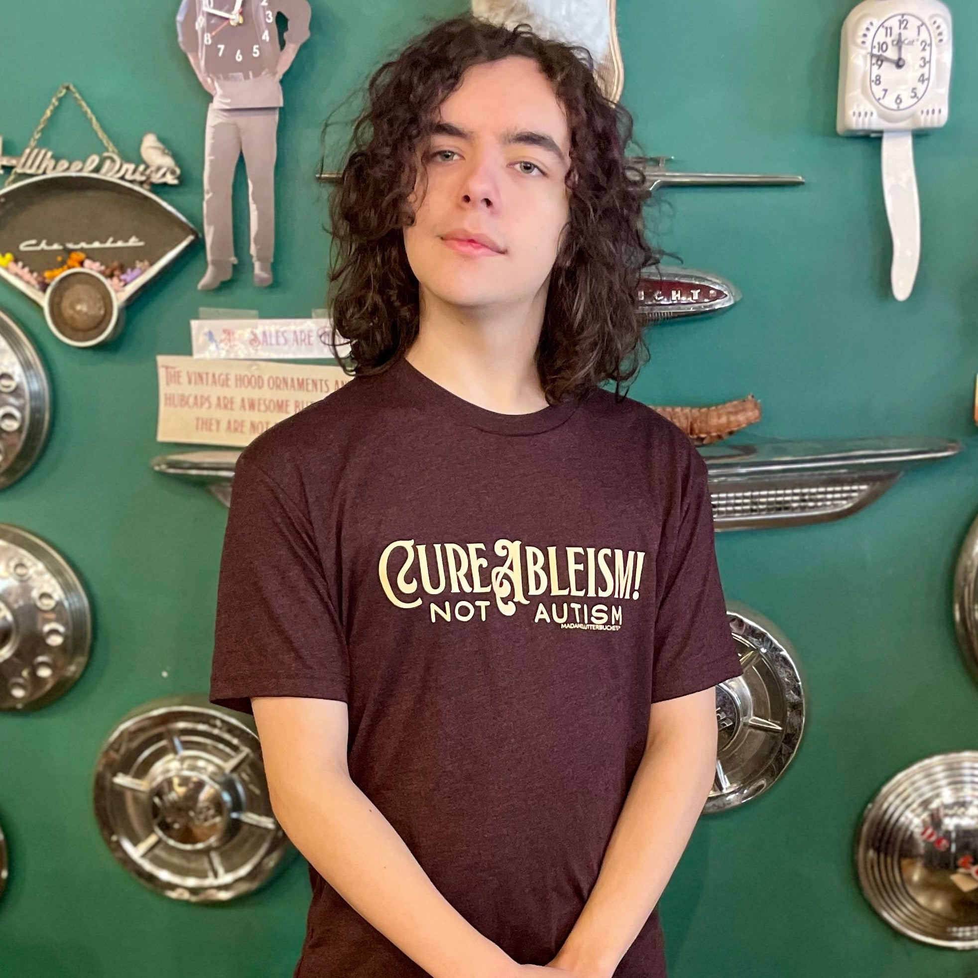 Cure Ableism, Not Autism Maroon Triblend Tee