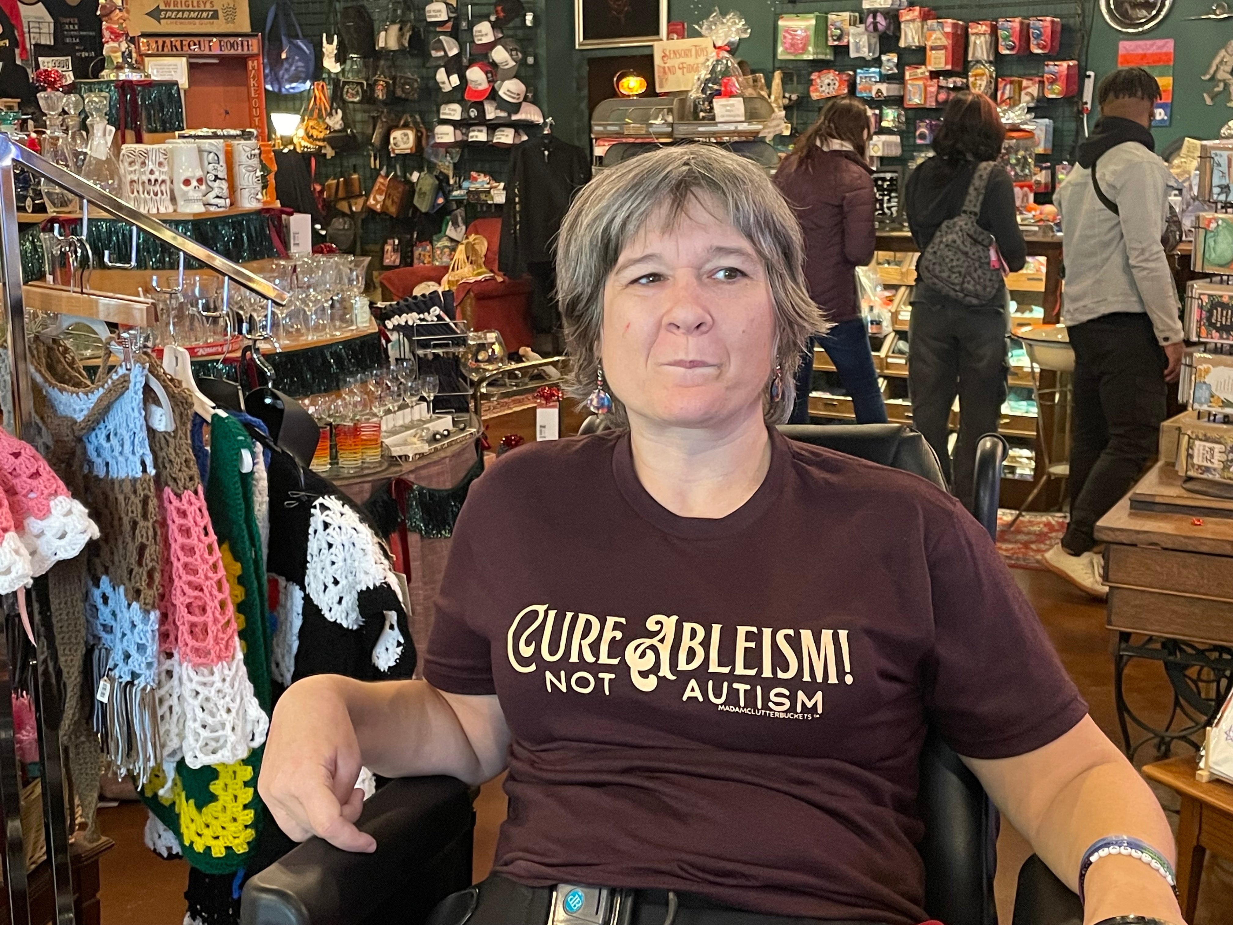 Cure Ableism, Not Autism Maroon Triblend Tee