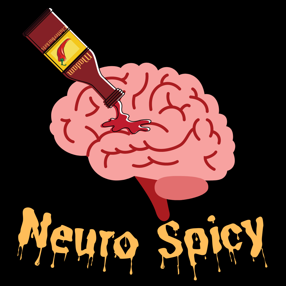 Neuro Spicy Full Color Logo Baseball Tee by Madam Clutterbucket's!