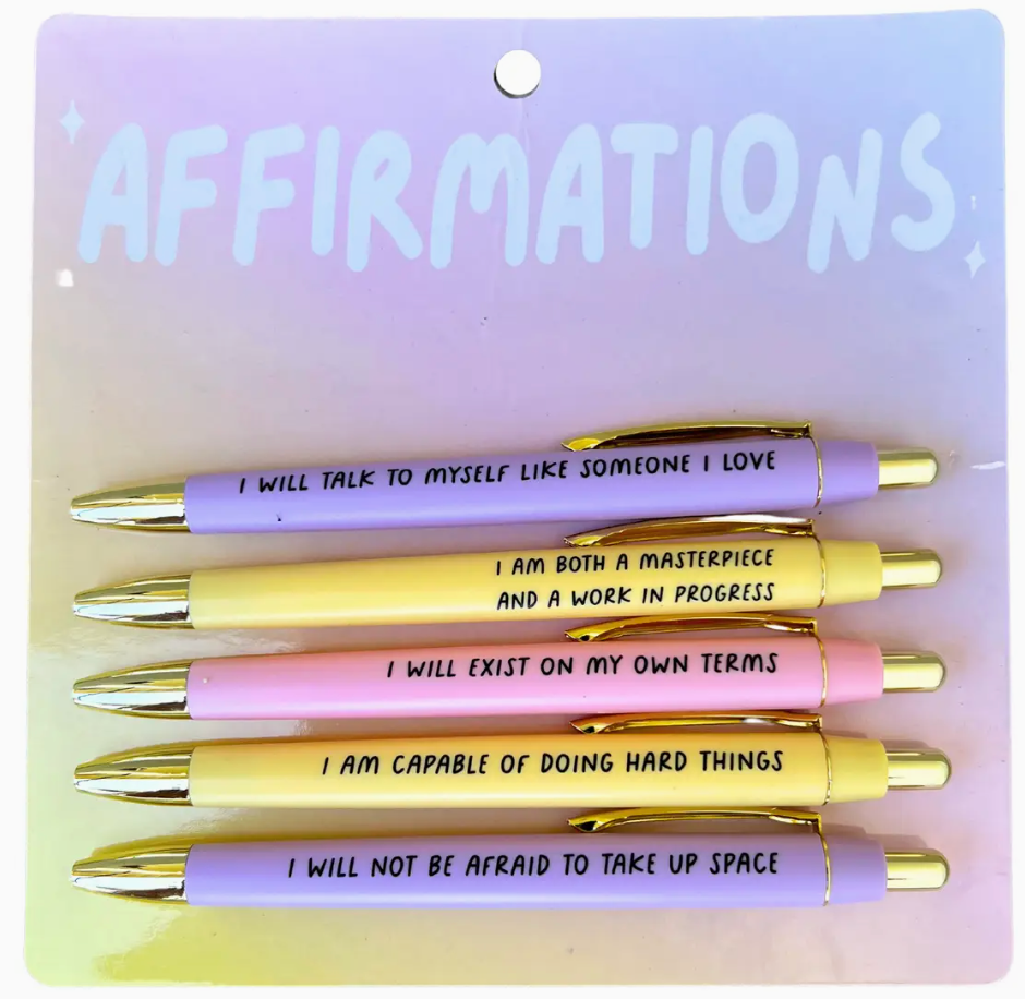 Affirmations Pen Set (Self Love, Mindfulness, Summer, Gift)