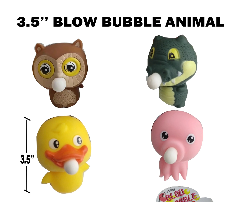 3.5" Squeeze & Spit Bubble Animals