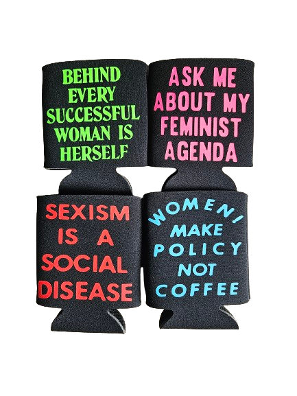 Behind Every Successful Woman Koozie in Blue