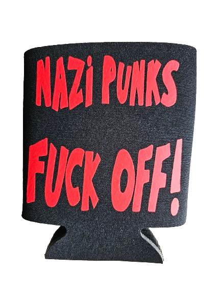 Nazi Punks Fuck Off Can Cooler in Red