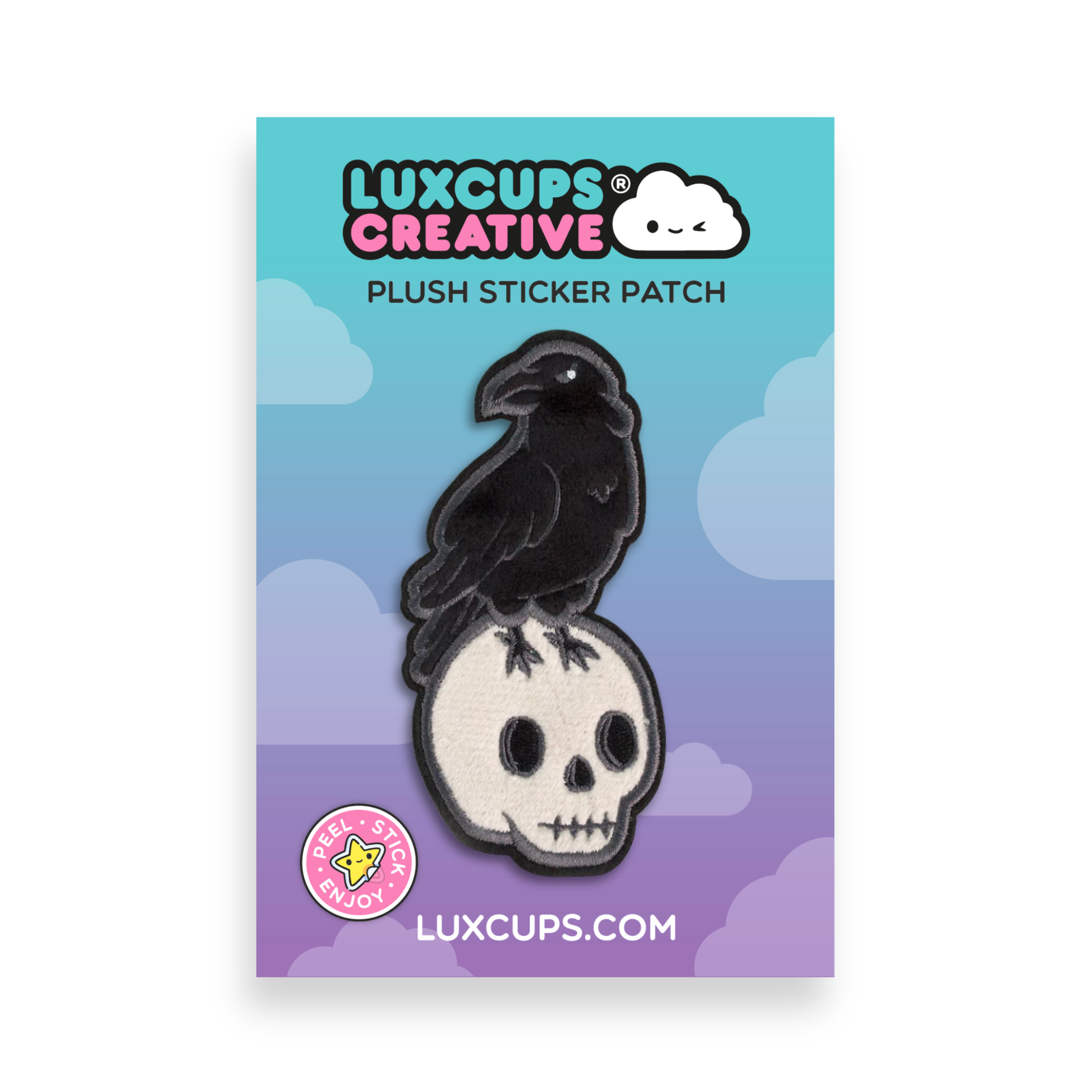 The Raven Fuzzy Plush Patch - Adhesive Backed for Sewing On