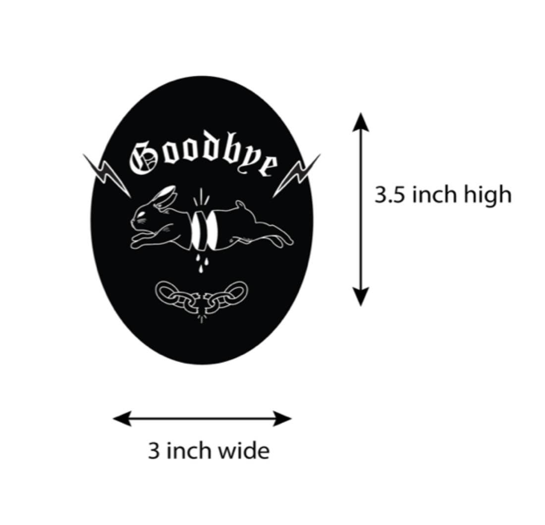 Goodbye Rabbit - Embroidered Iron-On Patch