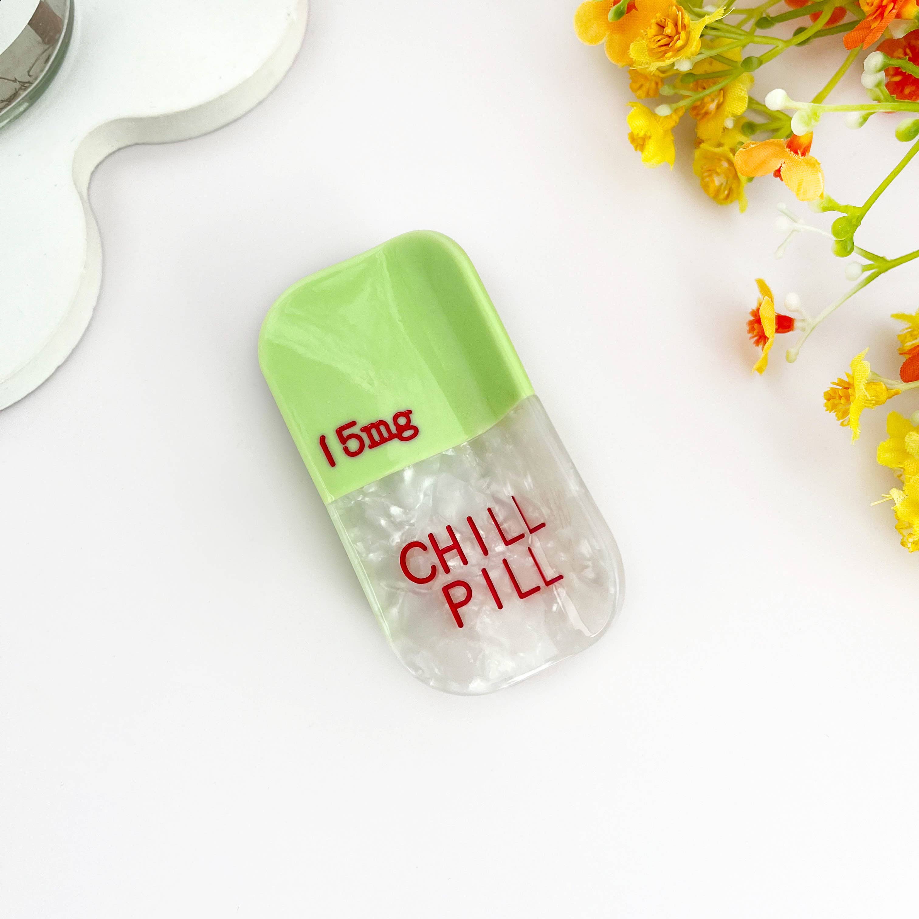 Sweet Dream Sleep Pill Acetate Hair Claw Clip: Blue