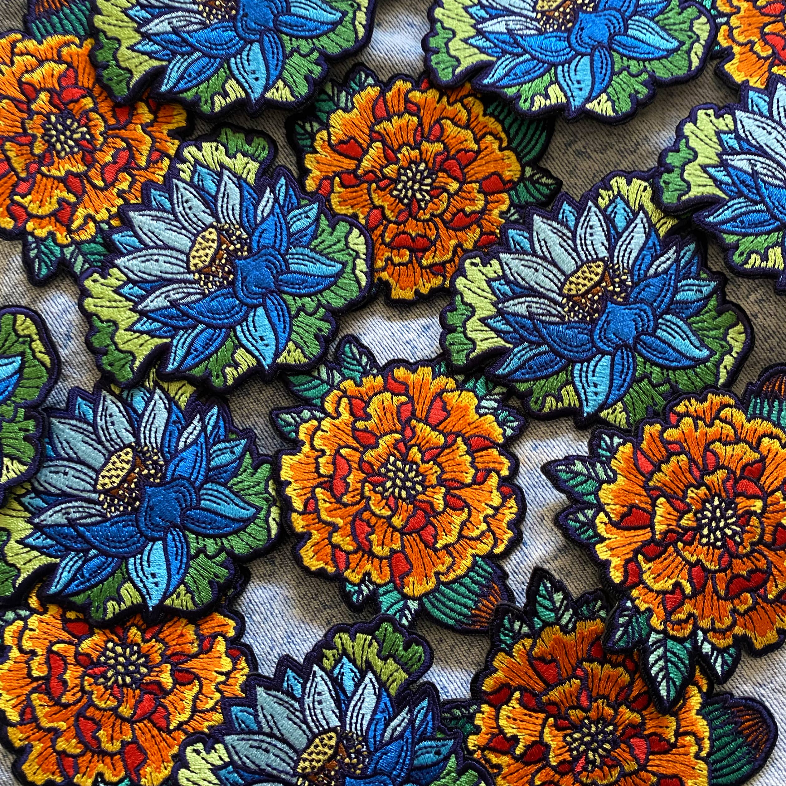 Marigold Embroidered Patch