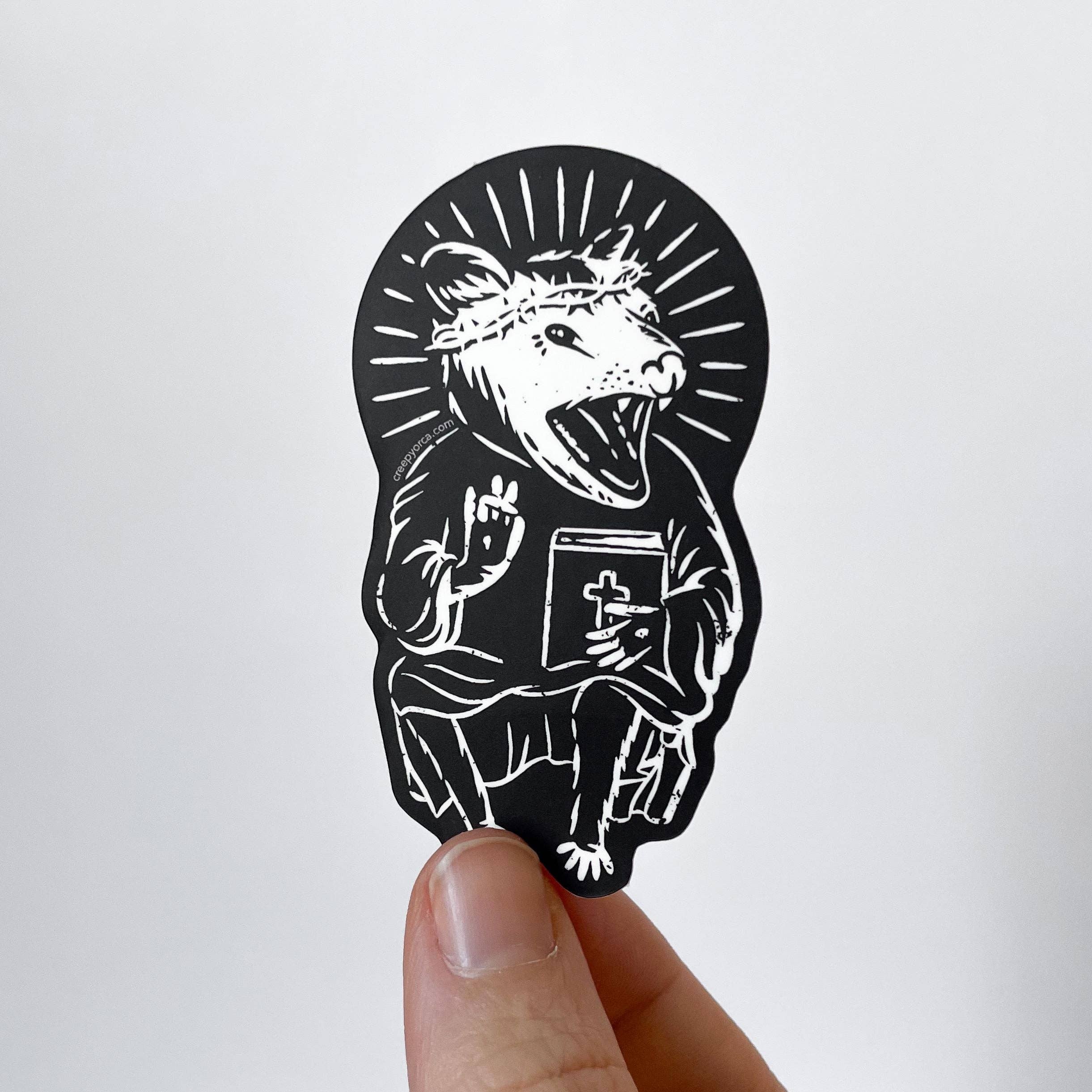 Eat Trash Praise Jesus Die Cut Sticker